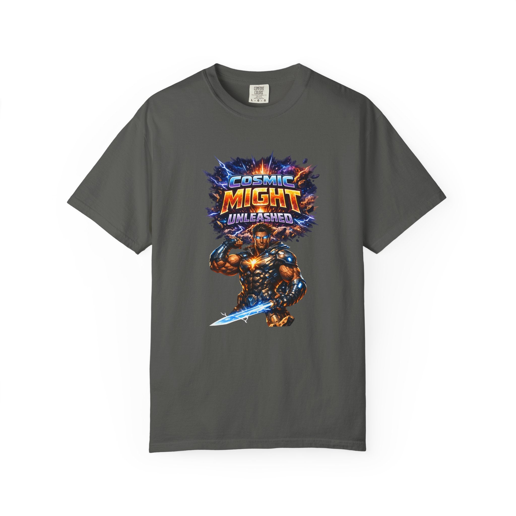 PRB Cosmic Might Unleashed T-shirt | Space Warrior Graphic Tee by Power Runs Black