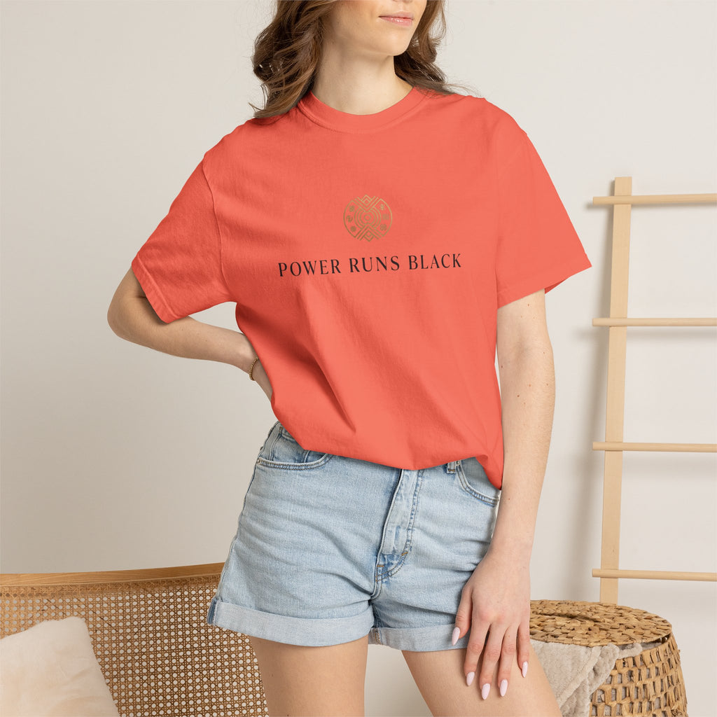 Power Runs Black PRB Graphic T-Shirt — Minimal Emblem Tee by Power Runs Black