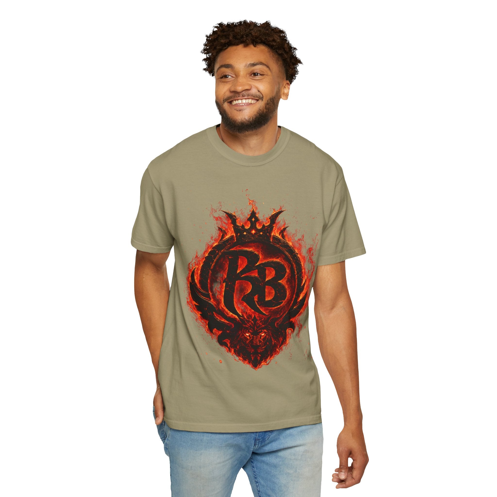 Power Runs Back PRB Flame Logo T-shirt | Fiery Emblem Tee, Grunge Rock Chic by Power Runs Black
