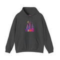PRB Colorful City Skyline Hoodie – Vibrant Nighttime Urban Graphic by Printify