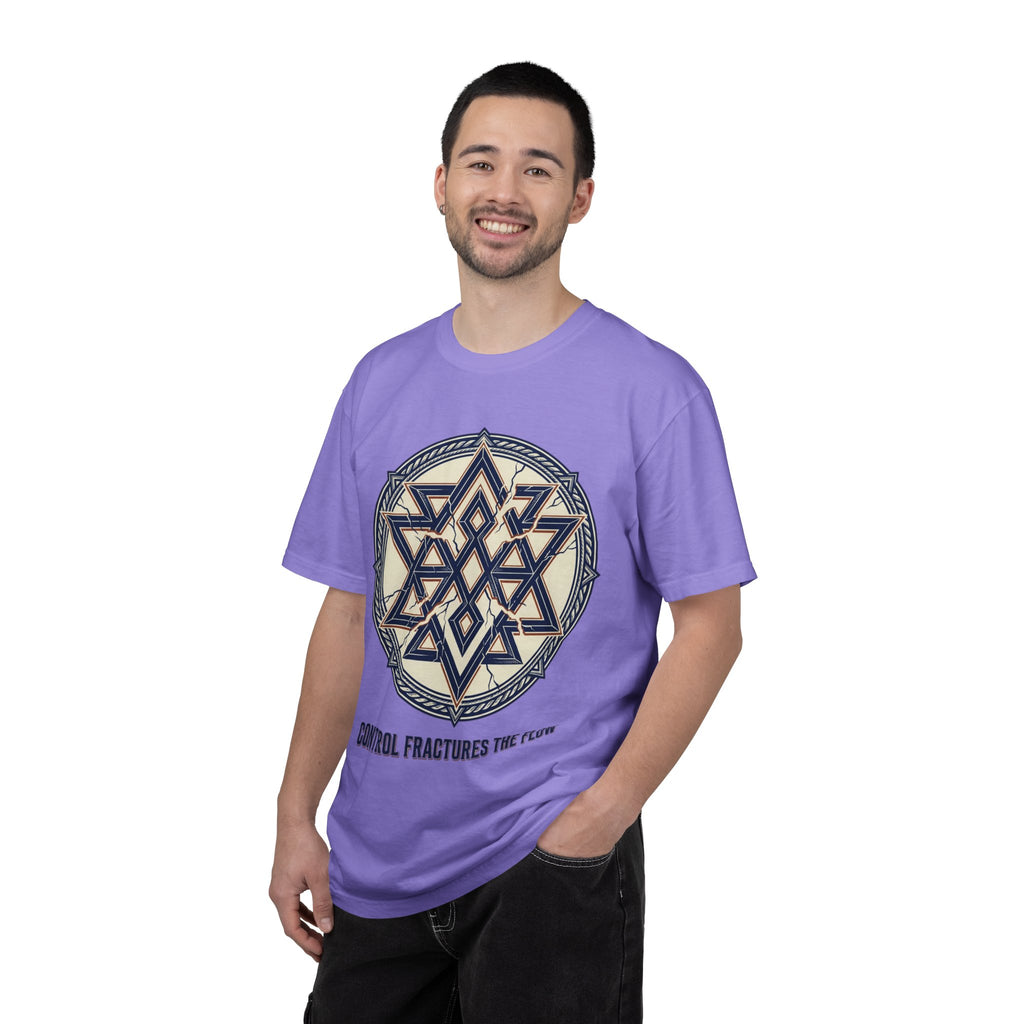 Power Runs Black PRB Geometric Star Mandala T-Shirt — "Control Fractures the Flow" Graphic Tee by Power Runs Black