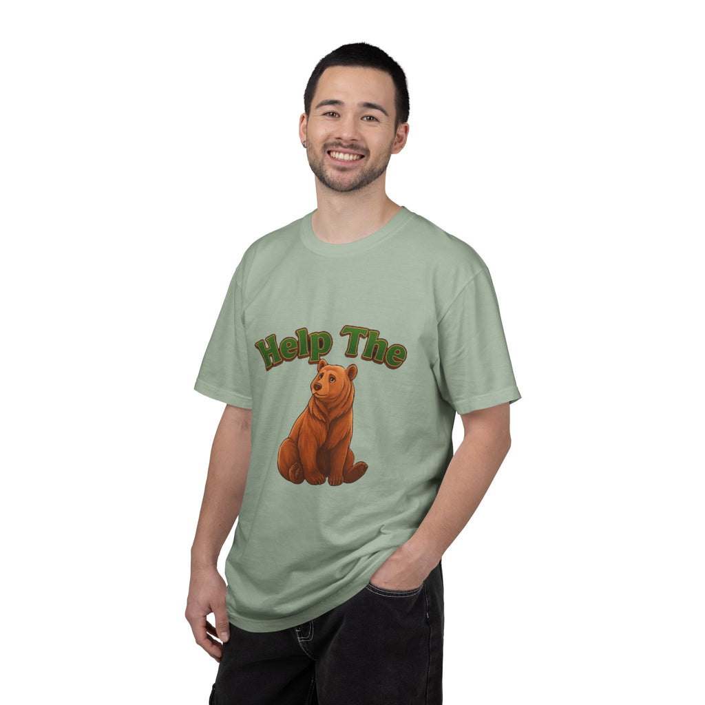 Power Runs Black PRB Help The Bear T-shirt | Cute Sitting Bear Illustration by Power Runs Black