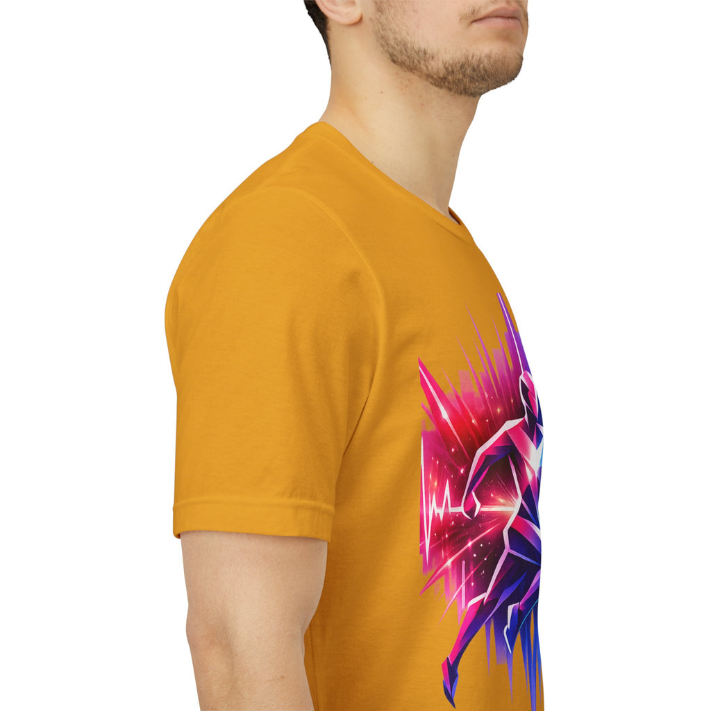 Power Runs Black PRB Running Pulse Graphic Tee — Neon Runner Heartbeat Sports T‑Shirt by Power Runs Black