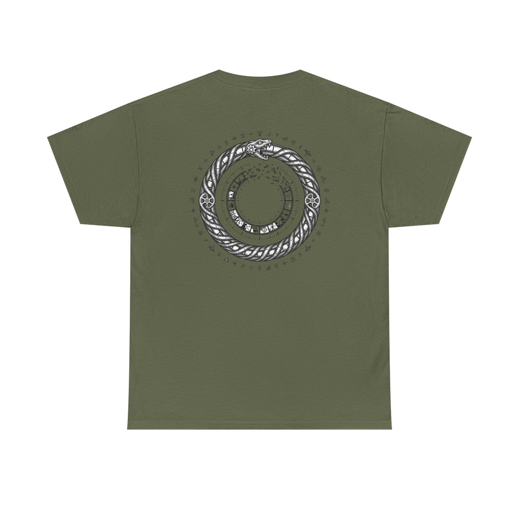 Power Runs Black — "The Agenda of the Arch" Retro TV Ouroboros Graphic Tee by Printify