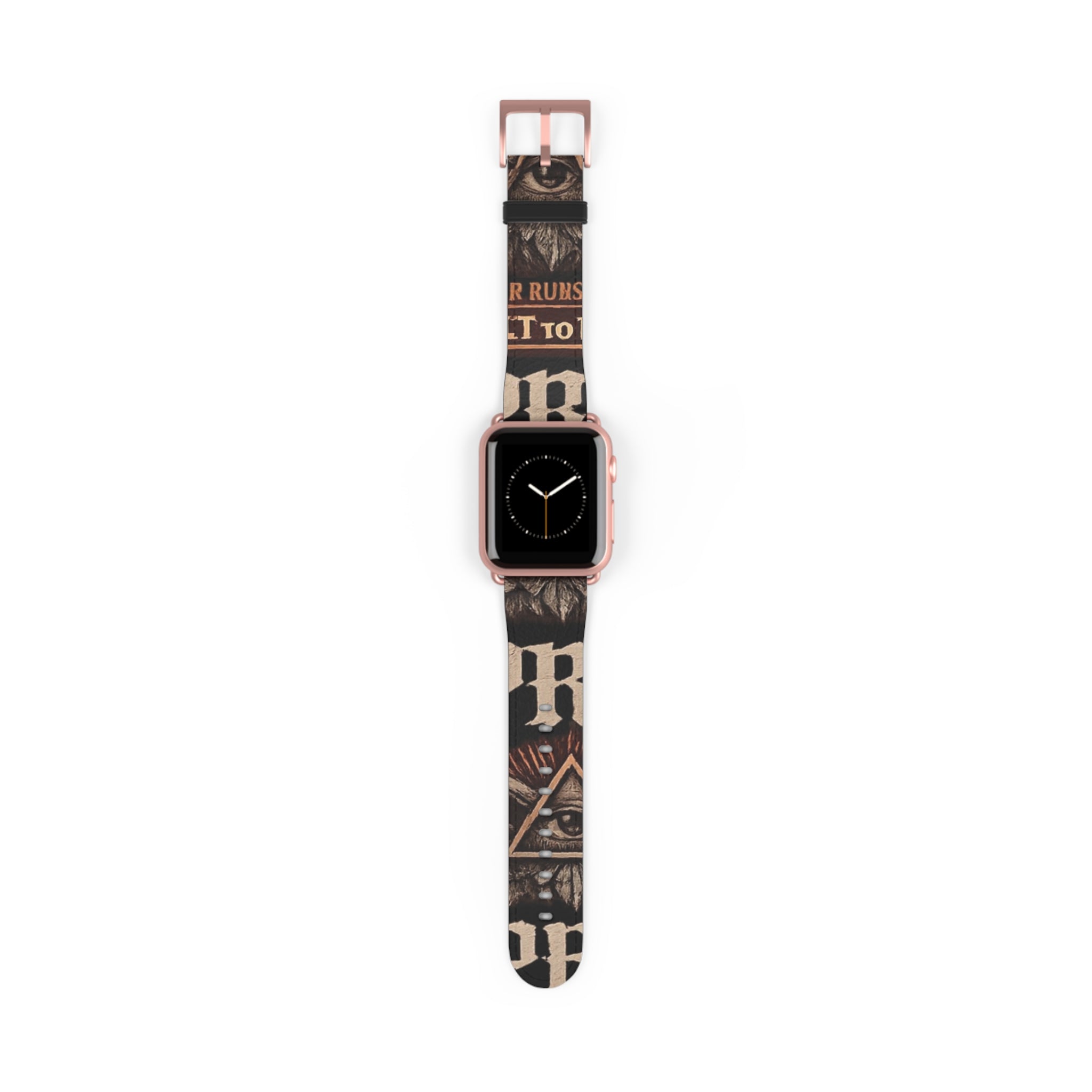 Mystic All-Seeing Eye Apple Watch Band — Vintage Occult Faux Leather Strap by Printify