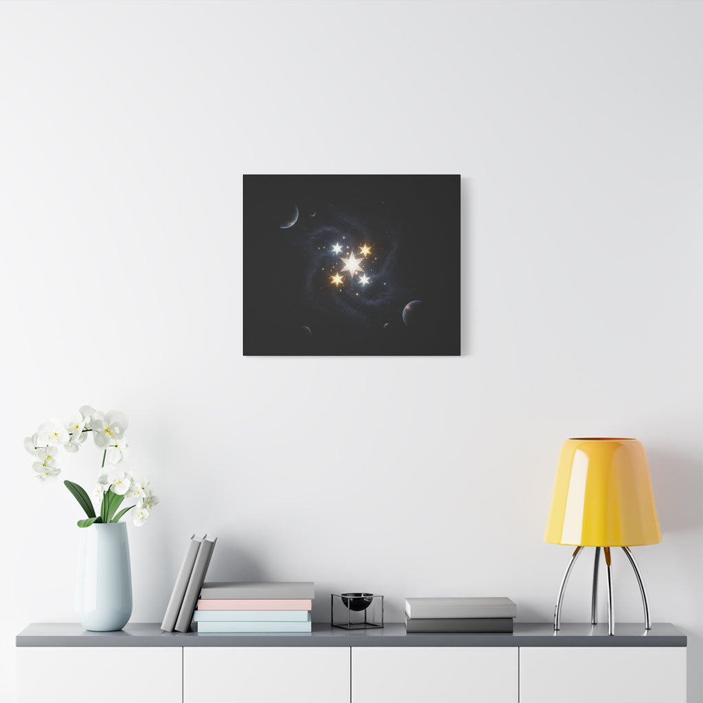 Power Runs Black PRB Glowing Star Constellation Canvas by Power Runs Black