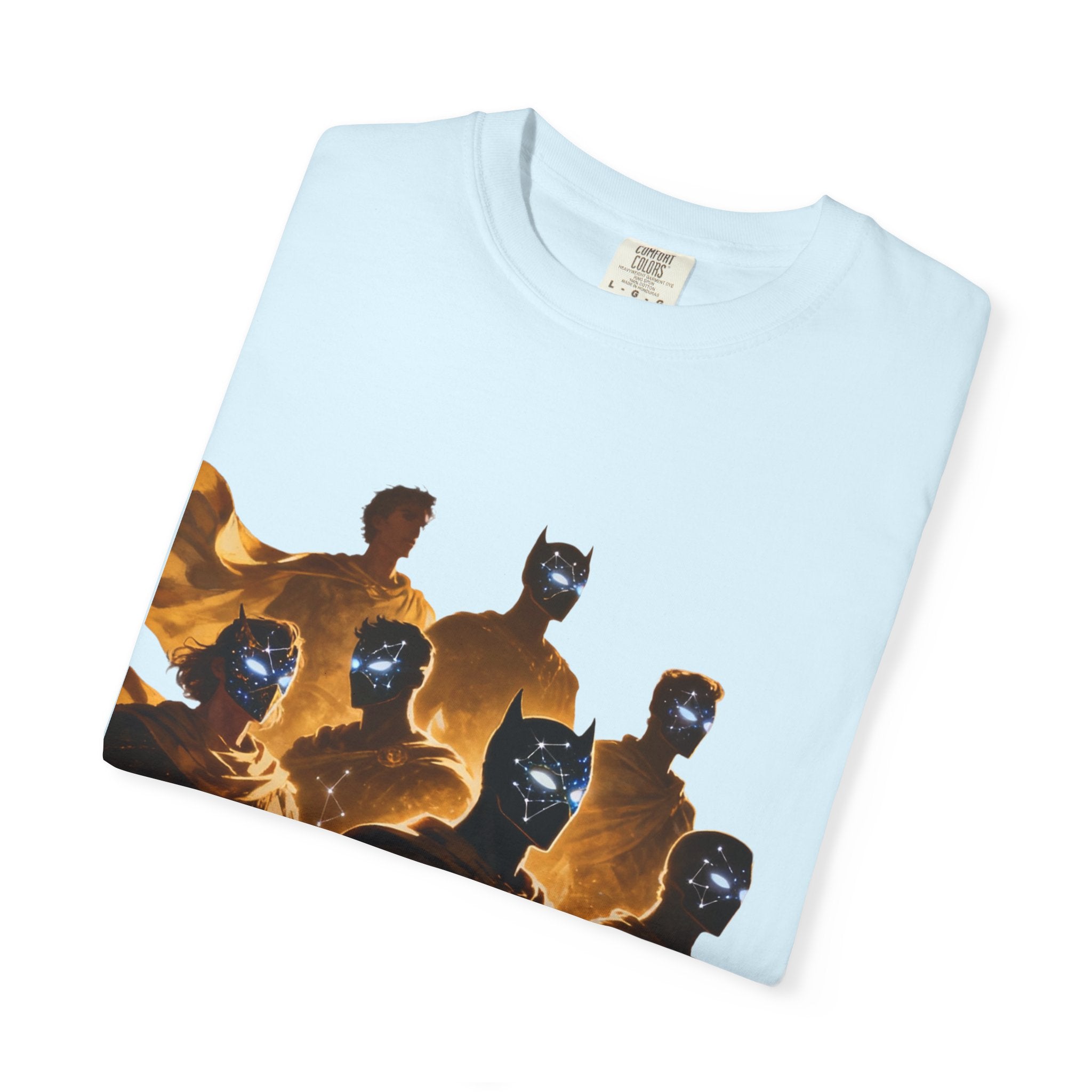 PRB Cosmic Heroes Graphic Tee (Golden Cloaks & Starry Faces) by Printify