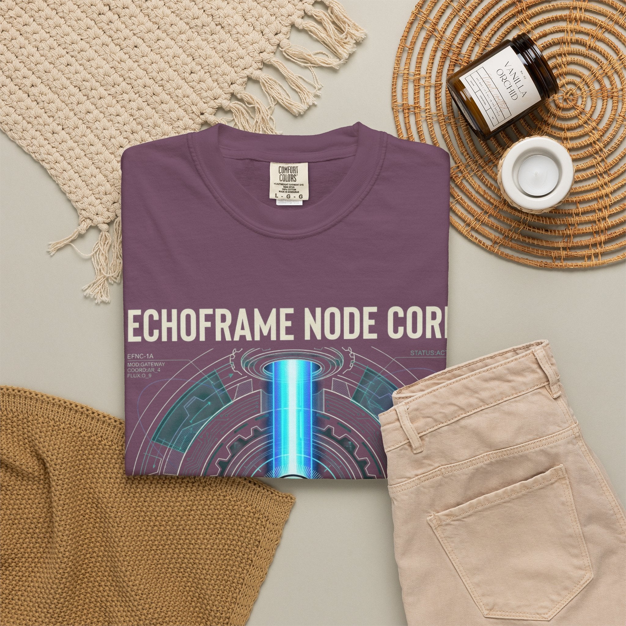Power Runs Black PRB Echoframe Node Core T-Shirt — Futuristic Tech Graphic Tee by Power Runs Black