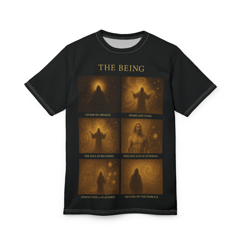 PRB The Being Graphic Tee — Spiritual Illustration Panel Shirt by Power Runs Black