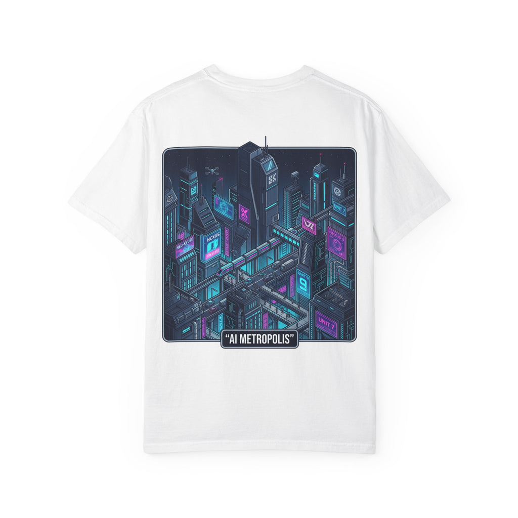 Power Runs Black AI Metropolis T-Shirt — 'At First, It Entered Quietly' Cybercity Graphic Tee by Concepts VS Entertainment/Tiktok shop