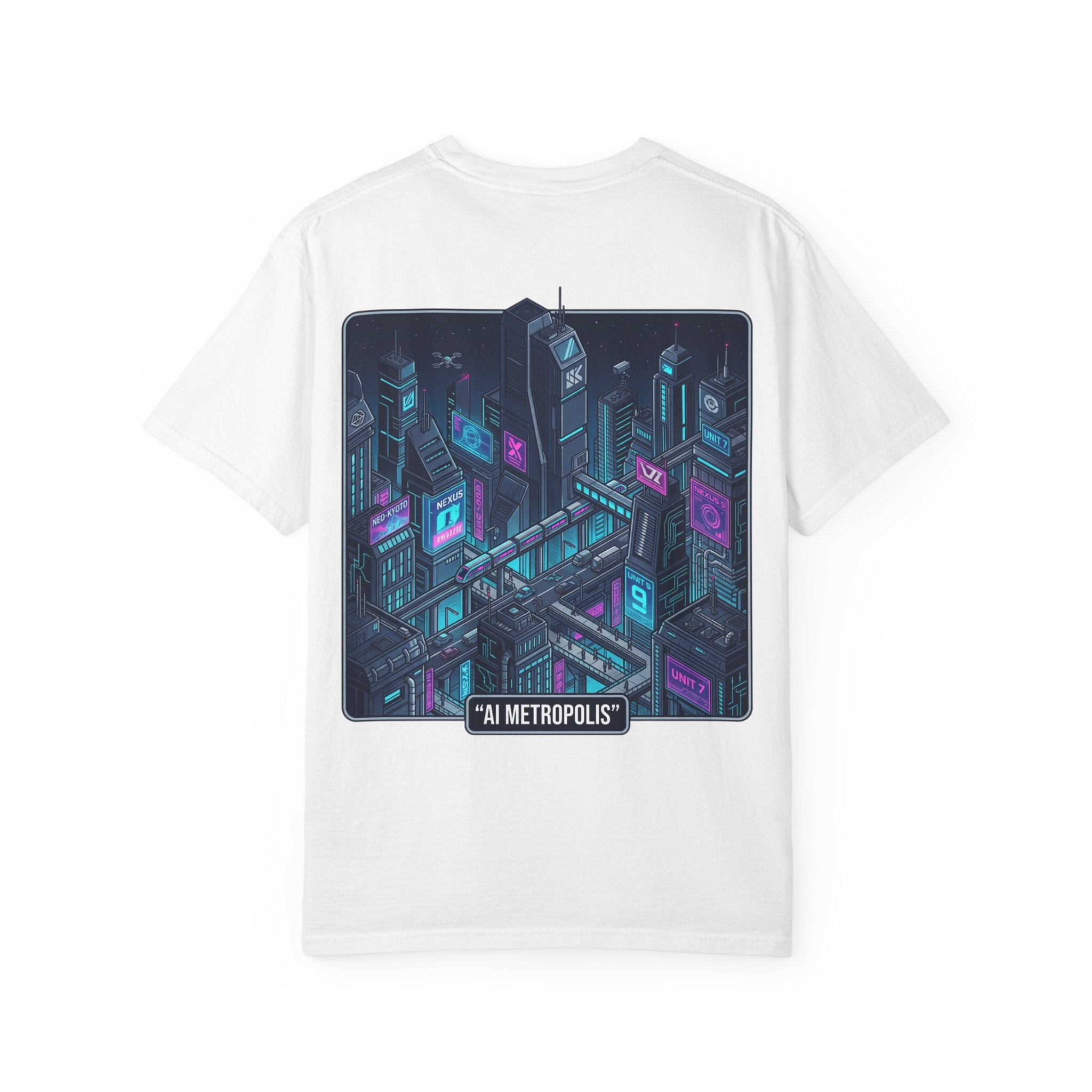 Power Runs Black AI Metropolis T-Shirt — 'At First, It Entered Quietly' Cybercity Graphic Tee by Concepts VS Entertainment/Tiktok shop