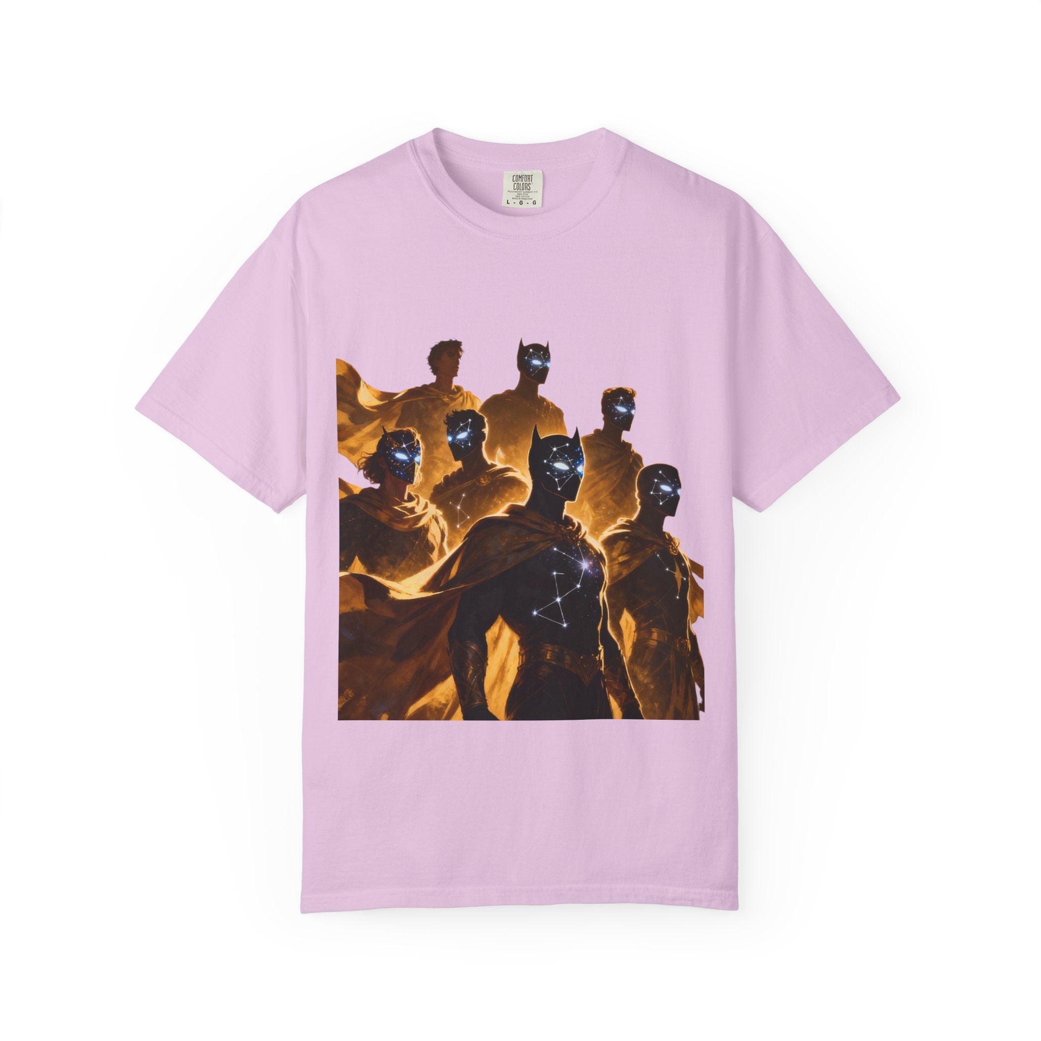 PRB Cosmic Heroes Graphic Tee (Golden Cloaks & Starry Faces) by Printify
