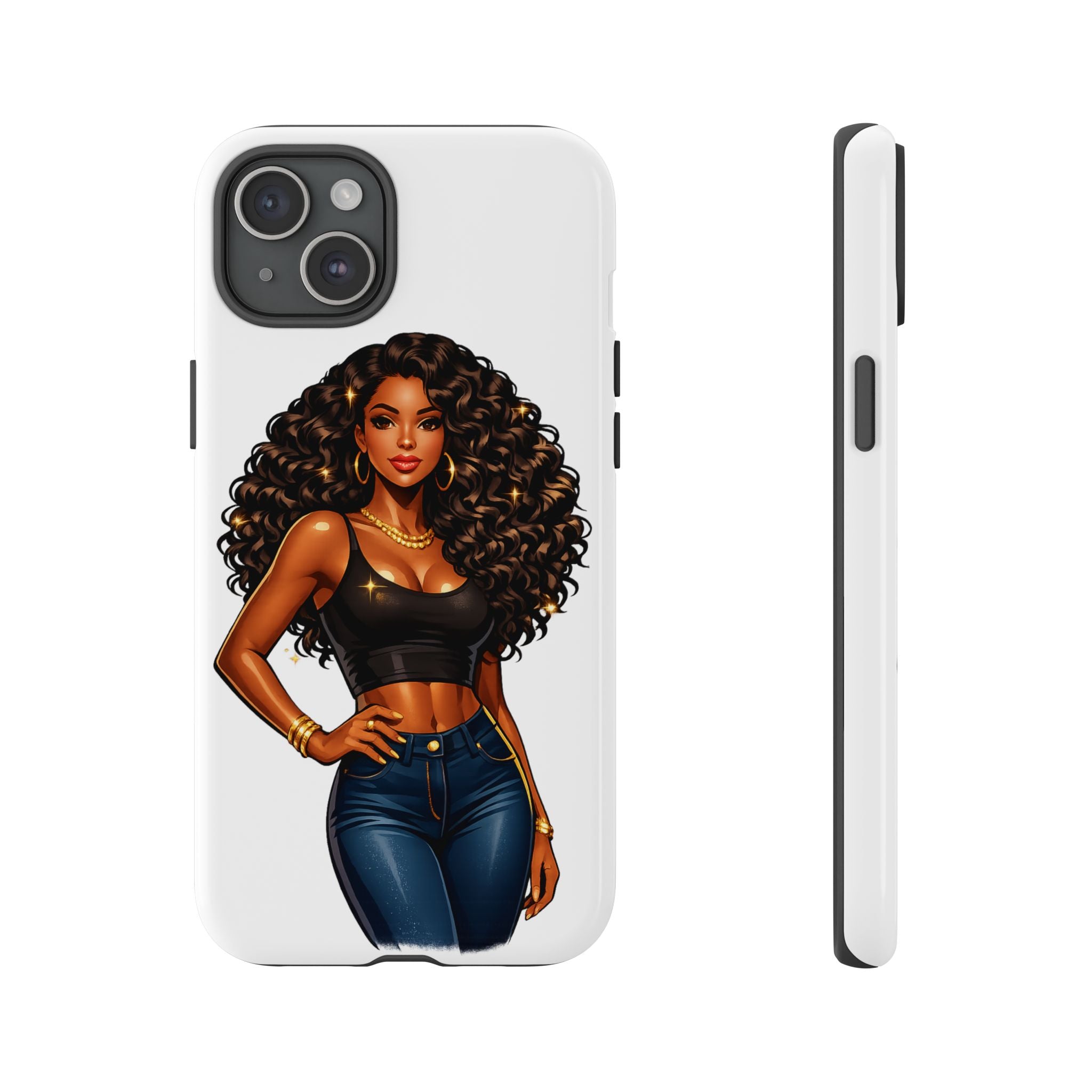 Pretty Rich Bitch by PRB Curly Hair Phone Case by Printify