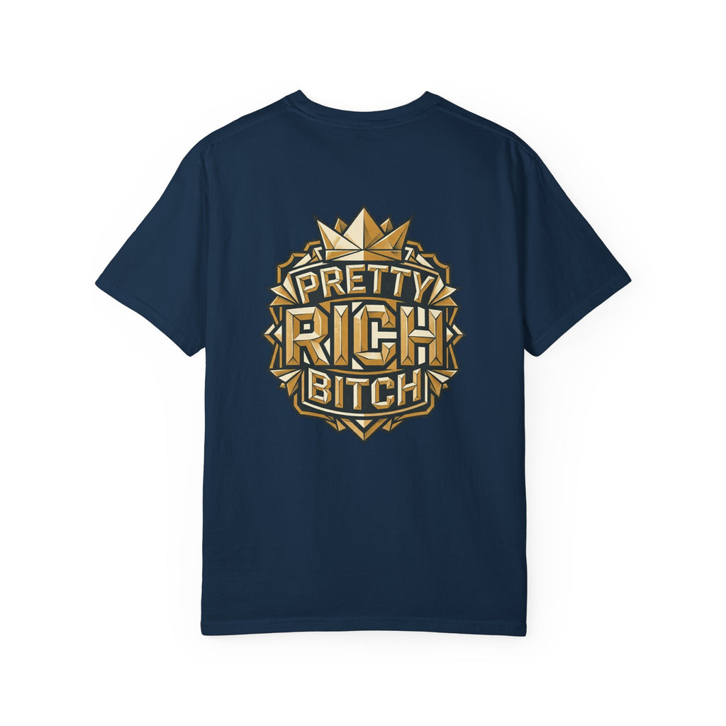 Pretty Rich Bitch The Collection by PRB T-Shirt — Bold Graphic Tee with Empowered Woman Portrait by Power Runs Black