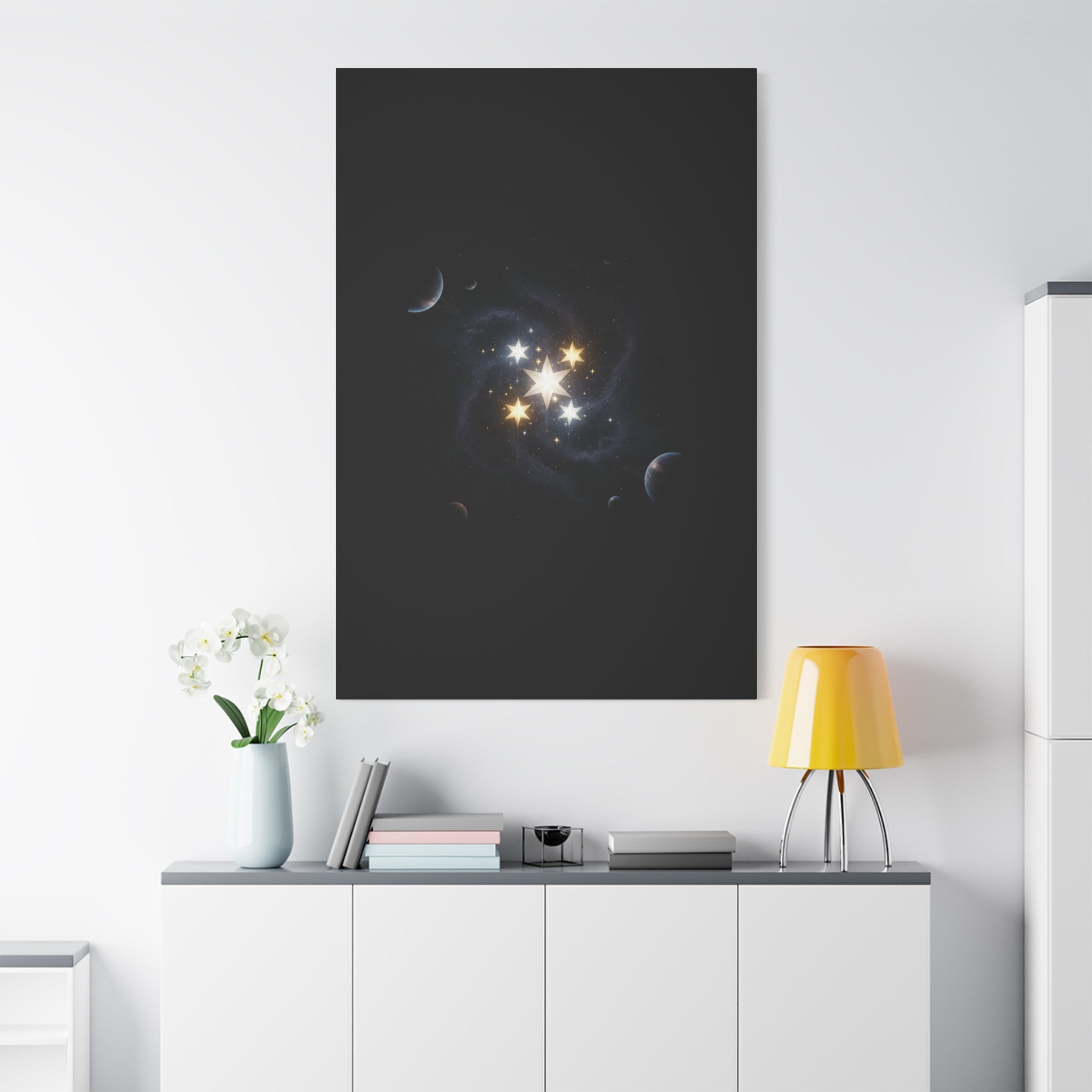 PRB Celestial Star Cluster Matte Canvas Print — Cosmic Planets Wall Art by Printify
