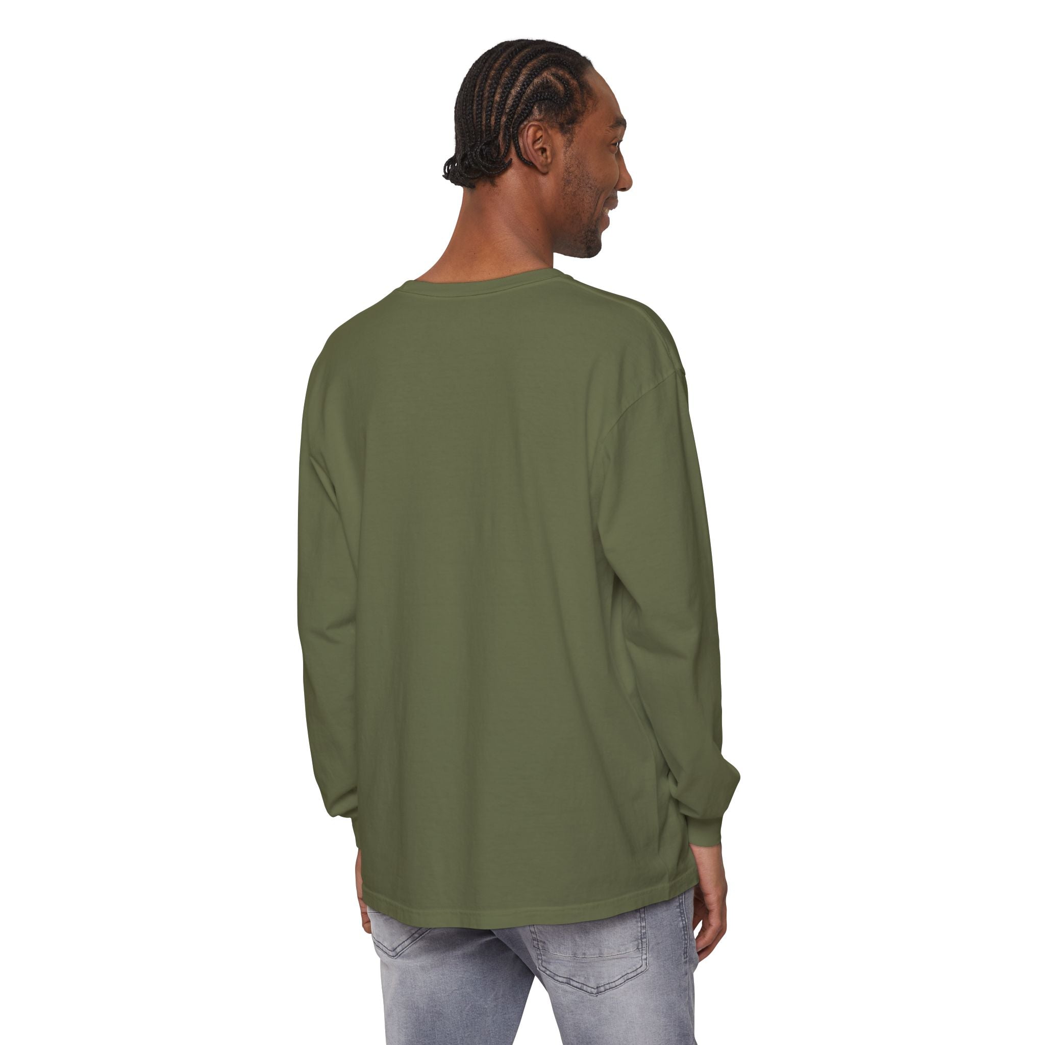 PRB Neon City Skyline Long Sleeve Shirt | Urban Nightscape Illustration by Power Runs Black