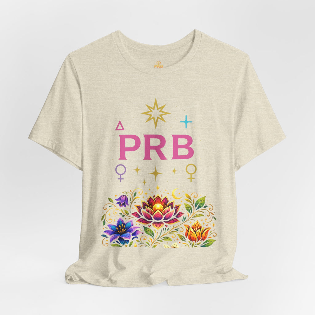 Pretty Rich Bitch The Collection by PRB Floral Lotus T‑Shirt — Colorful Spiritual Symbol Tee by Power Runs Black