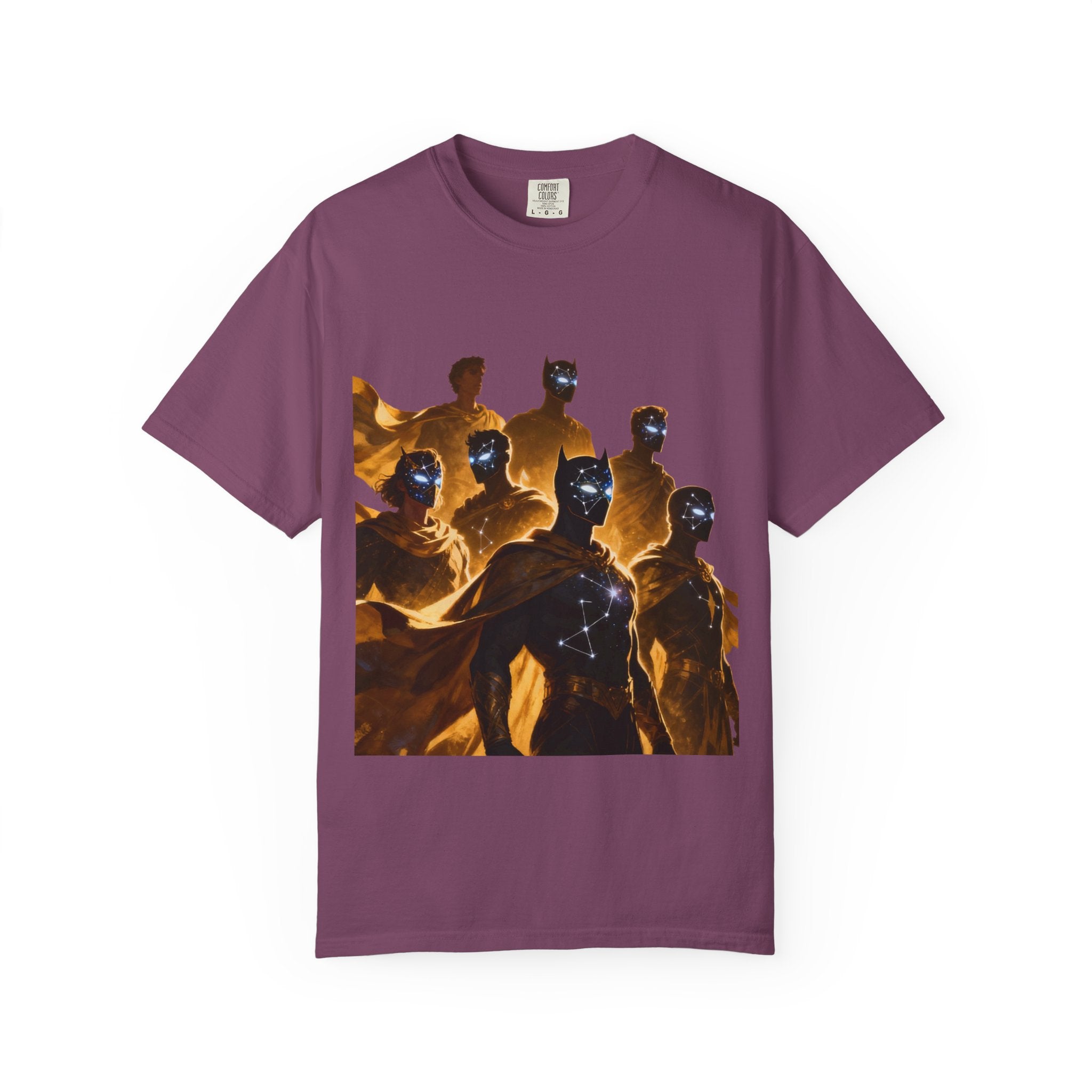PRB Cosmic Heroes Graphic Tee (Golden Cloaks & Starry Faces) by Printify