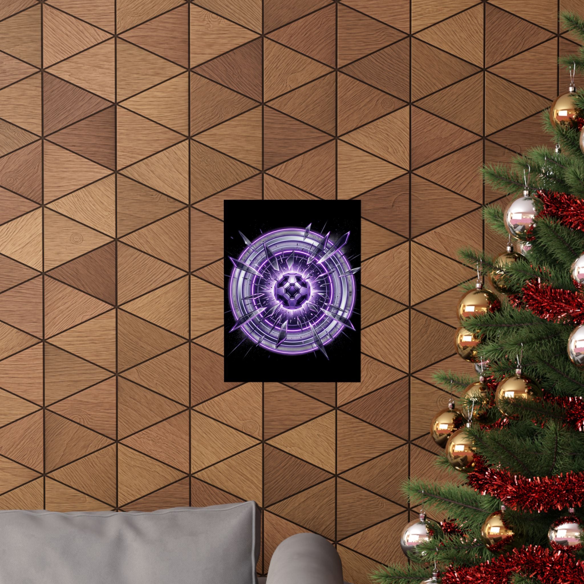 Power Runs Black Purple Energy Shield Matte Poster by Power Runs Black