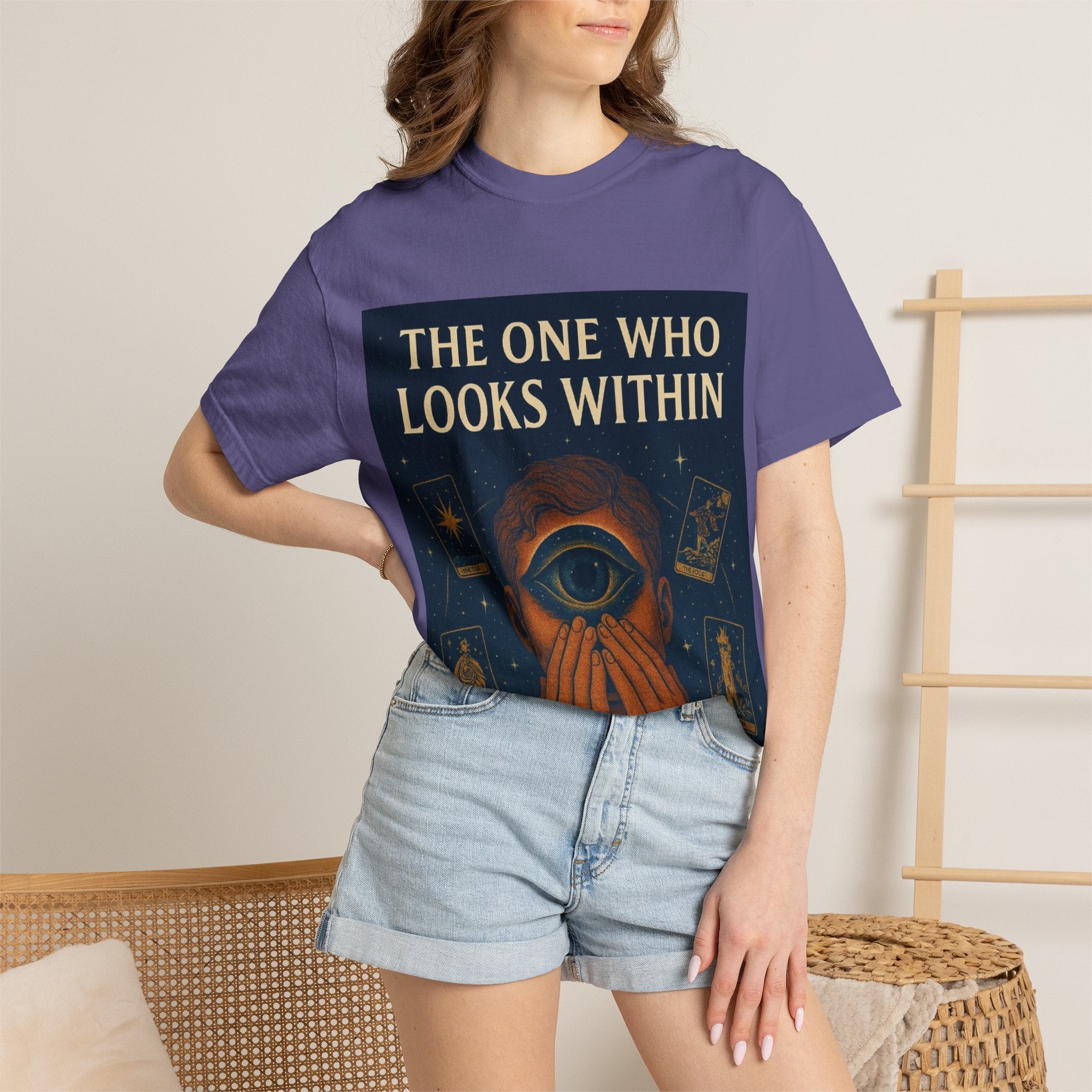 PRB Tarot Eye T-Shirt — "The One Who Looks Within" Mystical Graphic Tee by Power Runs Black