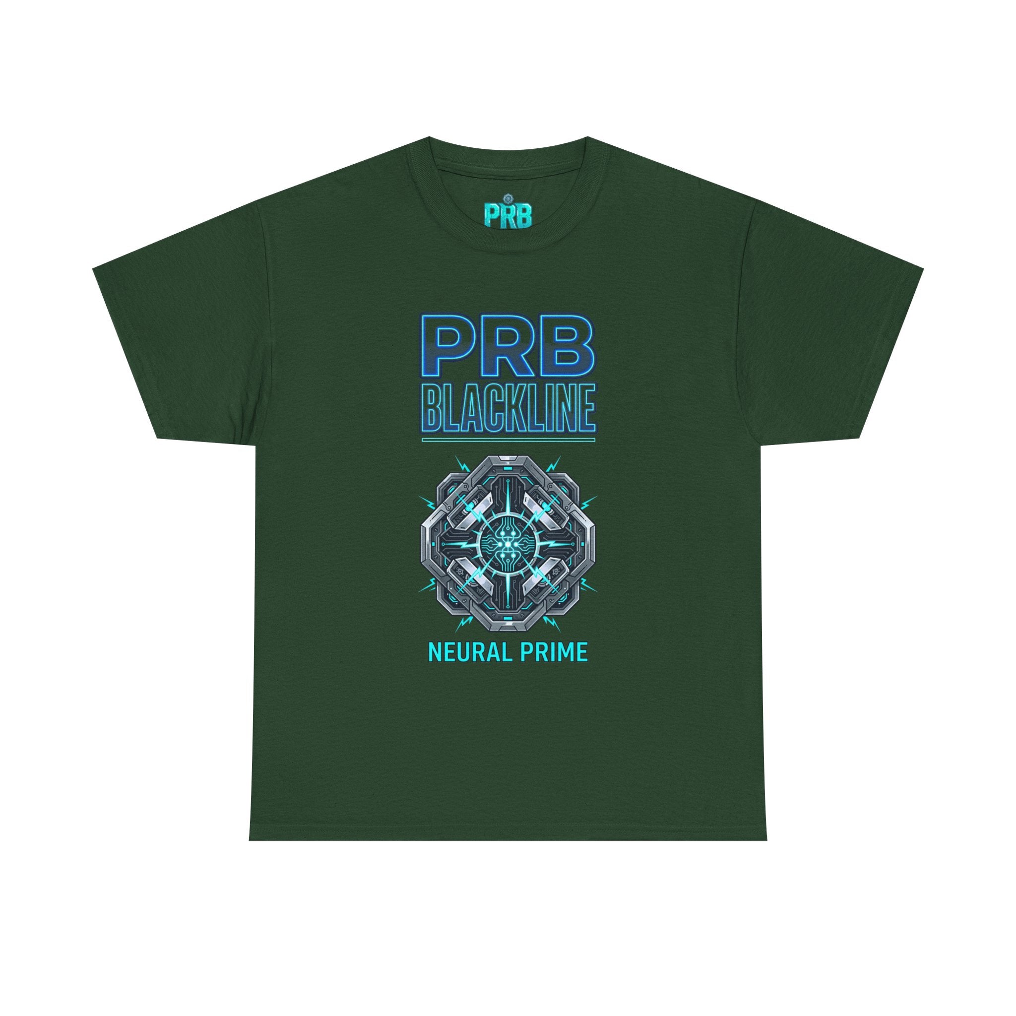 PRB Blackline Neural Prime Tech Tee — Futuristic Sci‑Fi Circuit Graphic T-Shirt by Printify