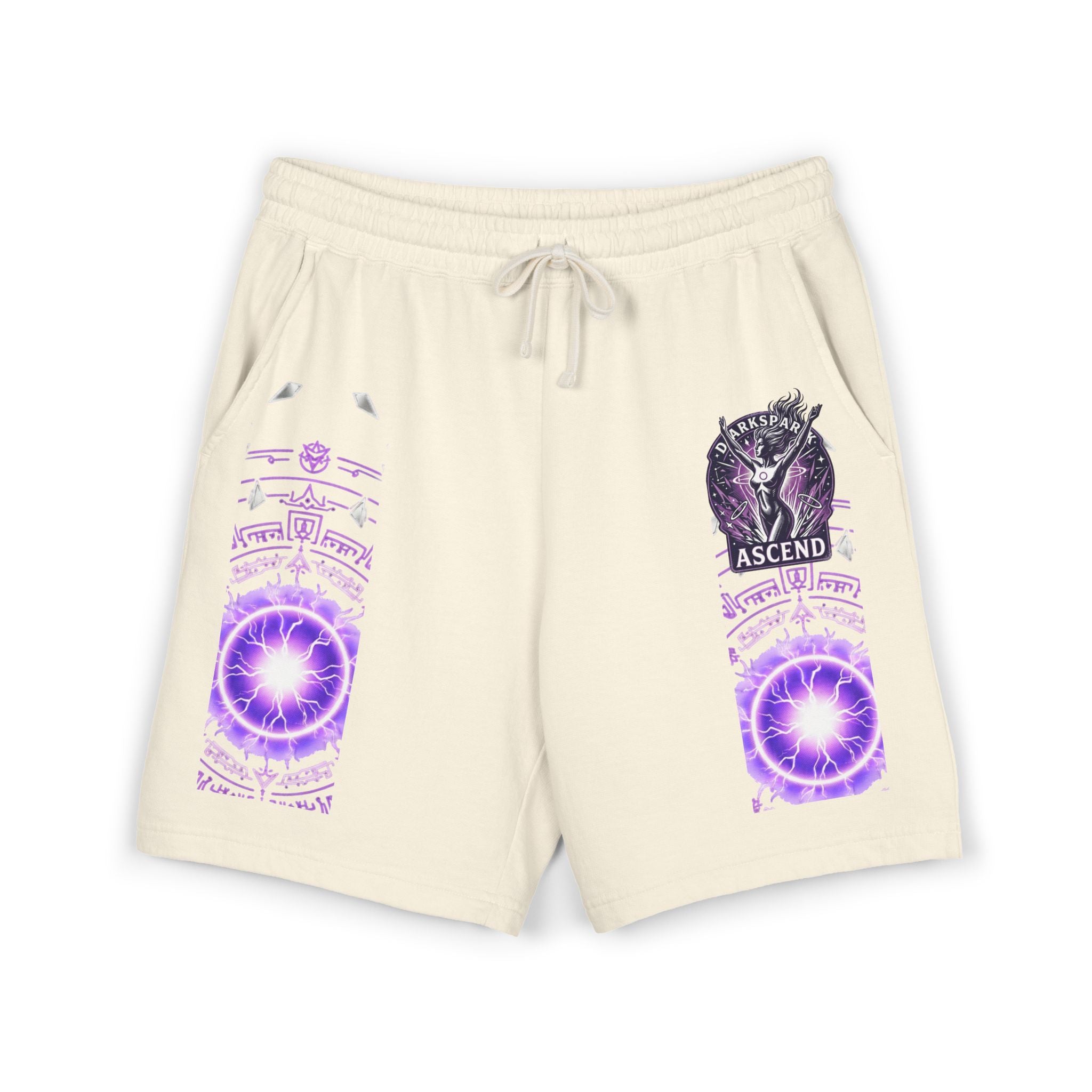 Power Runs Black PRB Ascend Graphic Sweat Shorts — Light Fleece Athletic Lounge Shorts by Printify