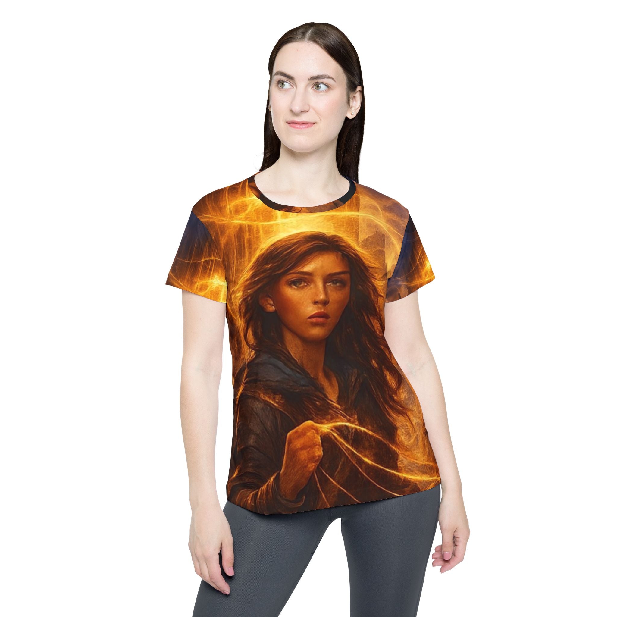 PRB Fiery Sorceress Illustration Jersey | Women's Sports Jersey by Power Runs Black