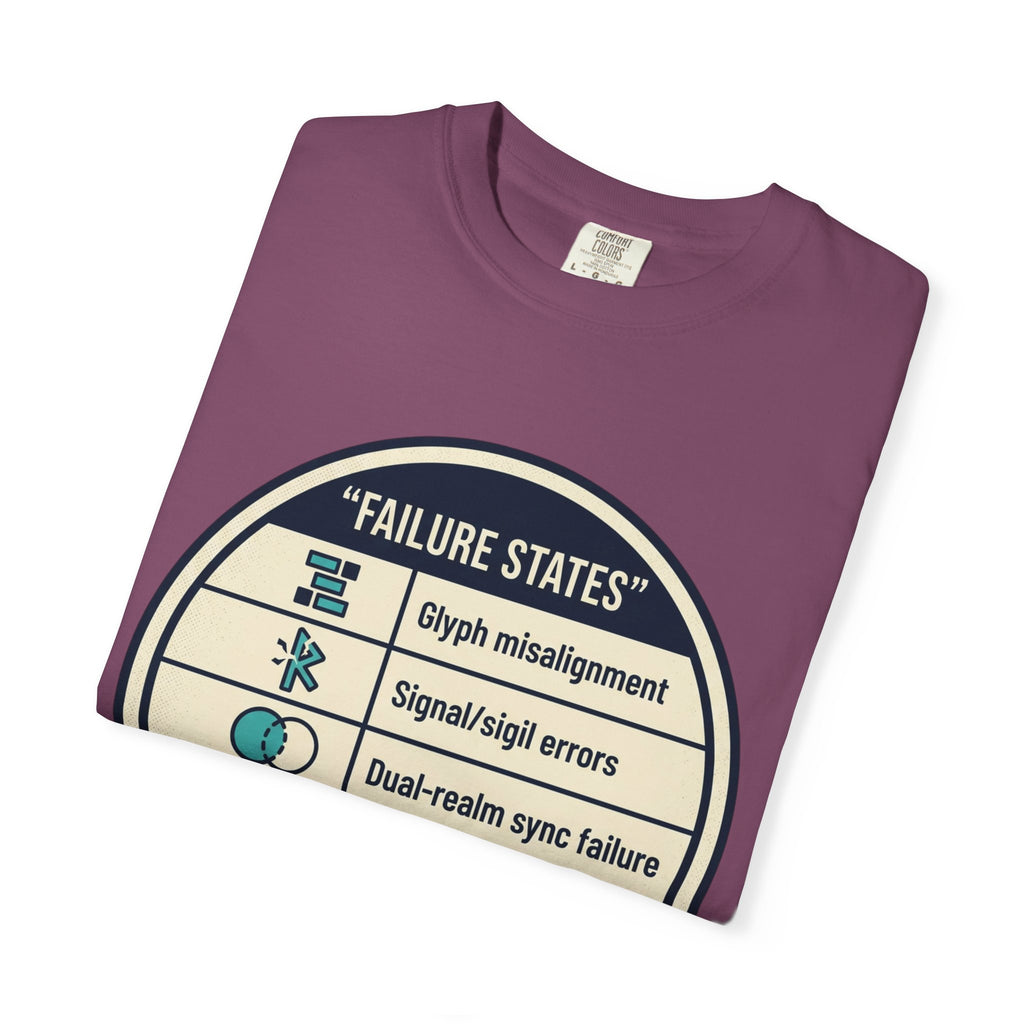 Power Runs Black PRB Failure States T-Shirt — Sci‑Fi Status Badge Graphic Tee by Printify