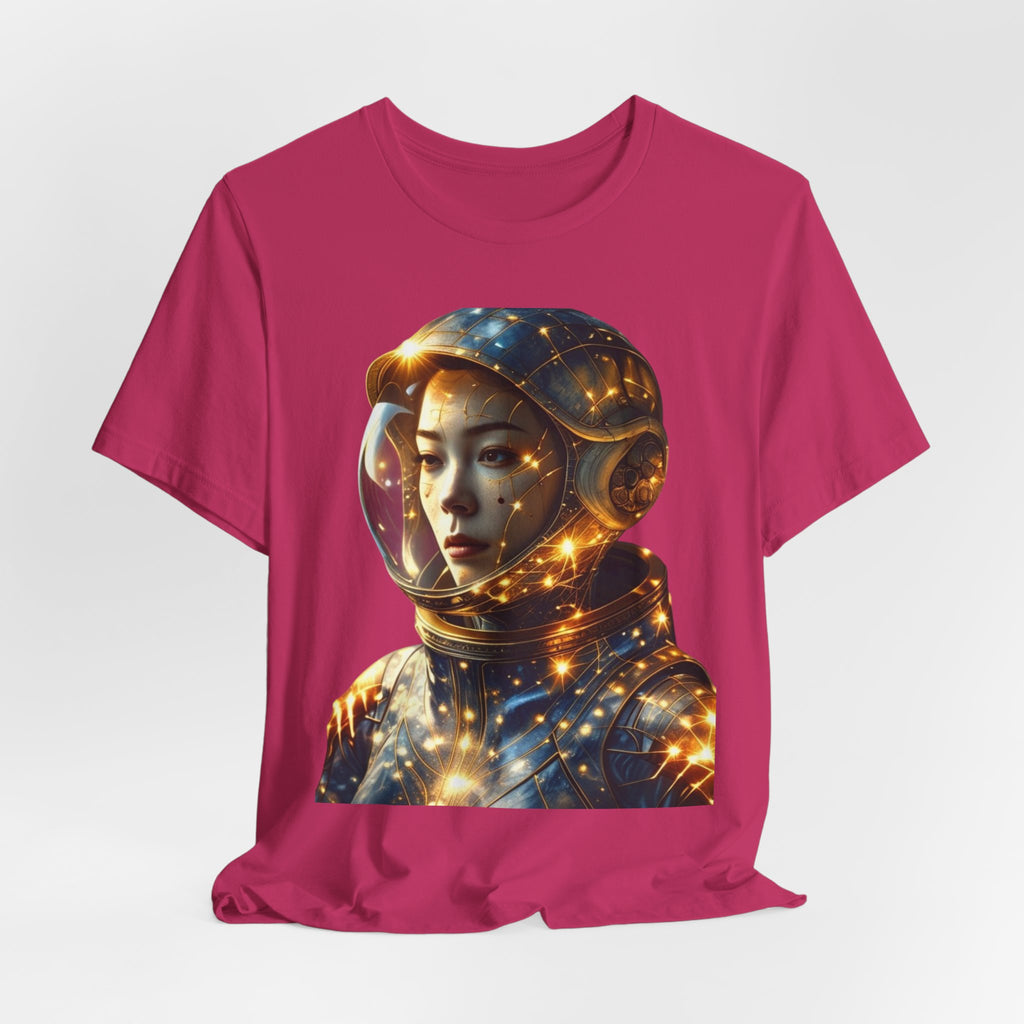PRB Astronaut Portrait Tee — Starry Cosmic Helmet Graphic T-Shirt by Power Runs Black