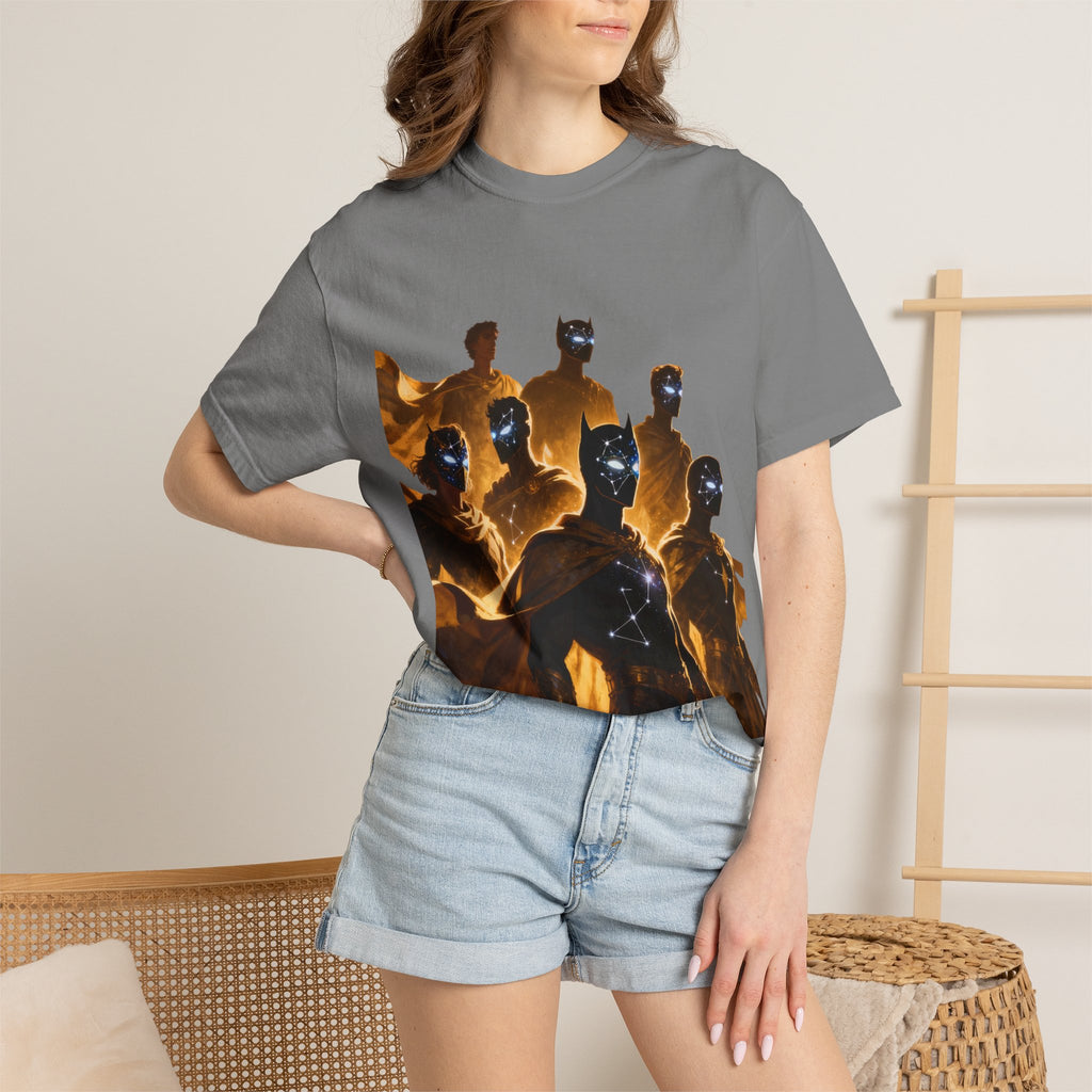 PRB Cosmic Heroes Graphic Tee (Golden Cloaks & Starry Faces) by Printify
