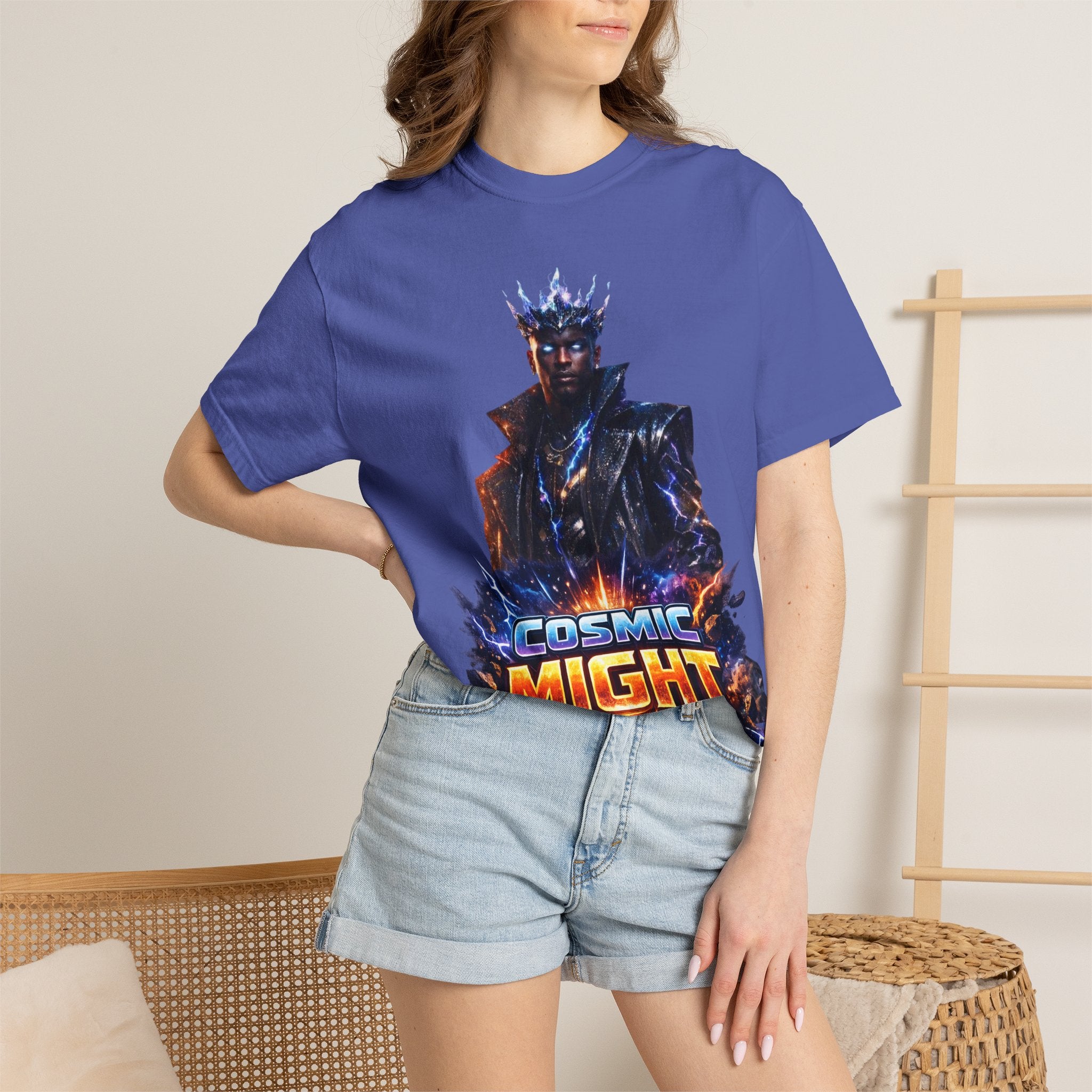 PRB Cosmic Might Unleashed T-shirt | Space Warrior Graphic Tee by Power Runs Black