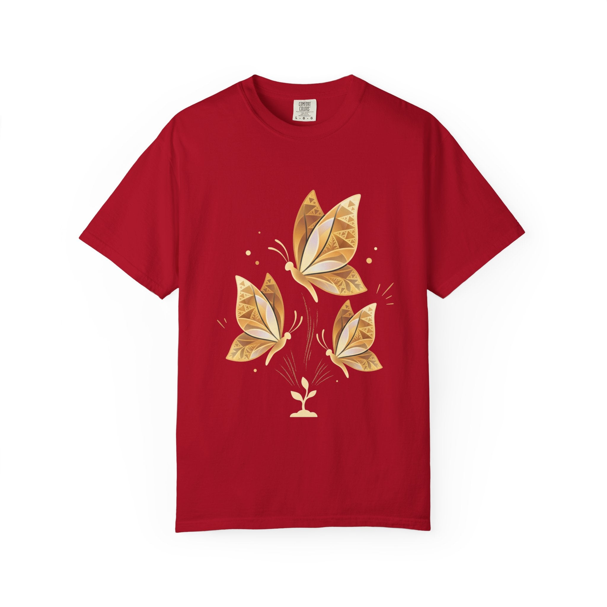 Autumn Leaf Trio T-Shirt | Vintage Garment-Dyed Fall Graphic Tee by Printify
