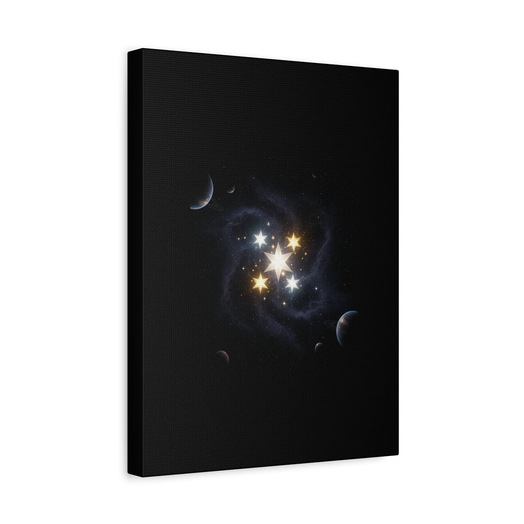 Power Runs Black PRB Glowing Star Constellation Canvas by Power Runs Black