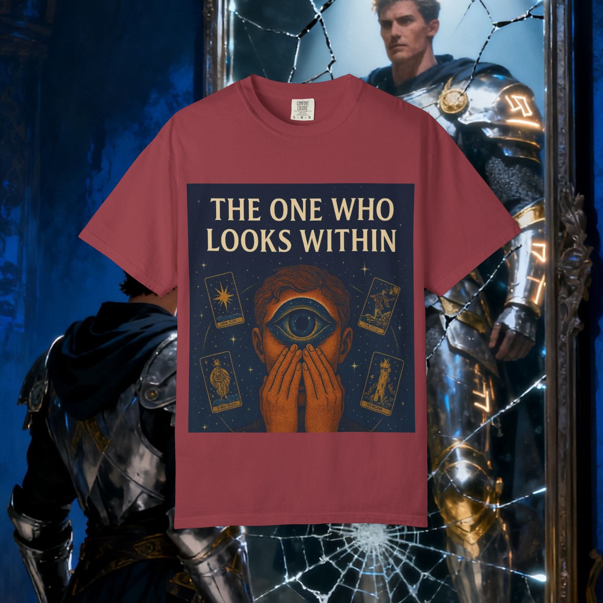 PRB Tarot Eye T-Shirt — "The One Who Looks Within" Mystical Graphic Tee by Power Runs Black