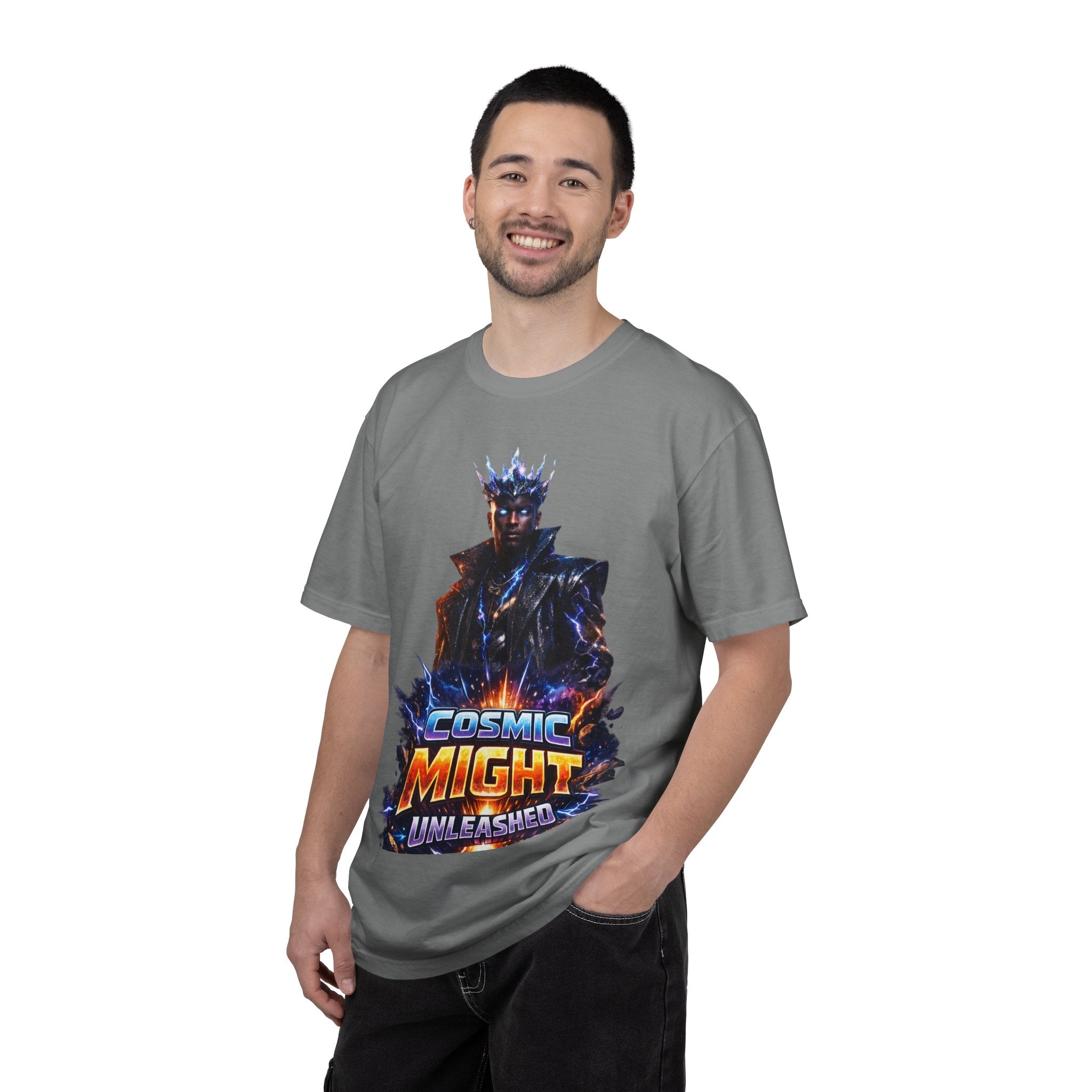 PRB Cosmic Might Unleashed T-shirt | Space Warrior Graphic Tee by Printify