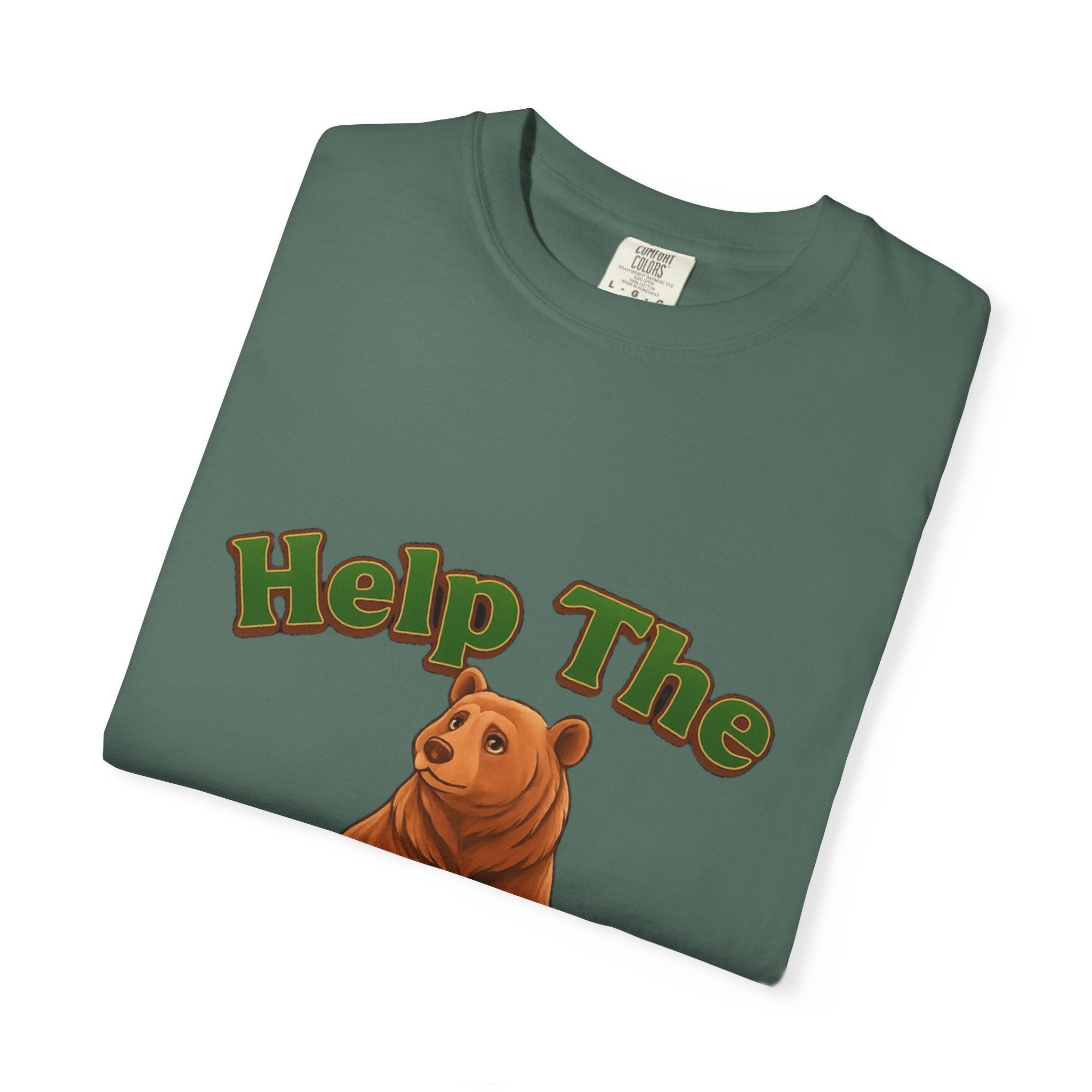 Power Runs Black PRB Help The Bear T-shirt | Cute Sitting Bear Illustration by Power Runs Black
