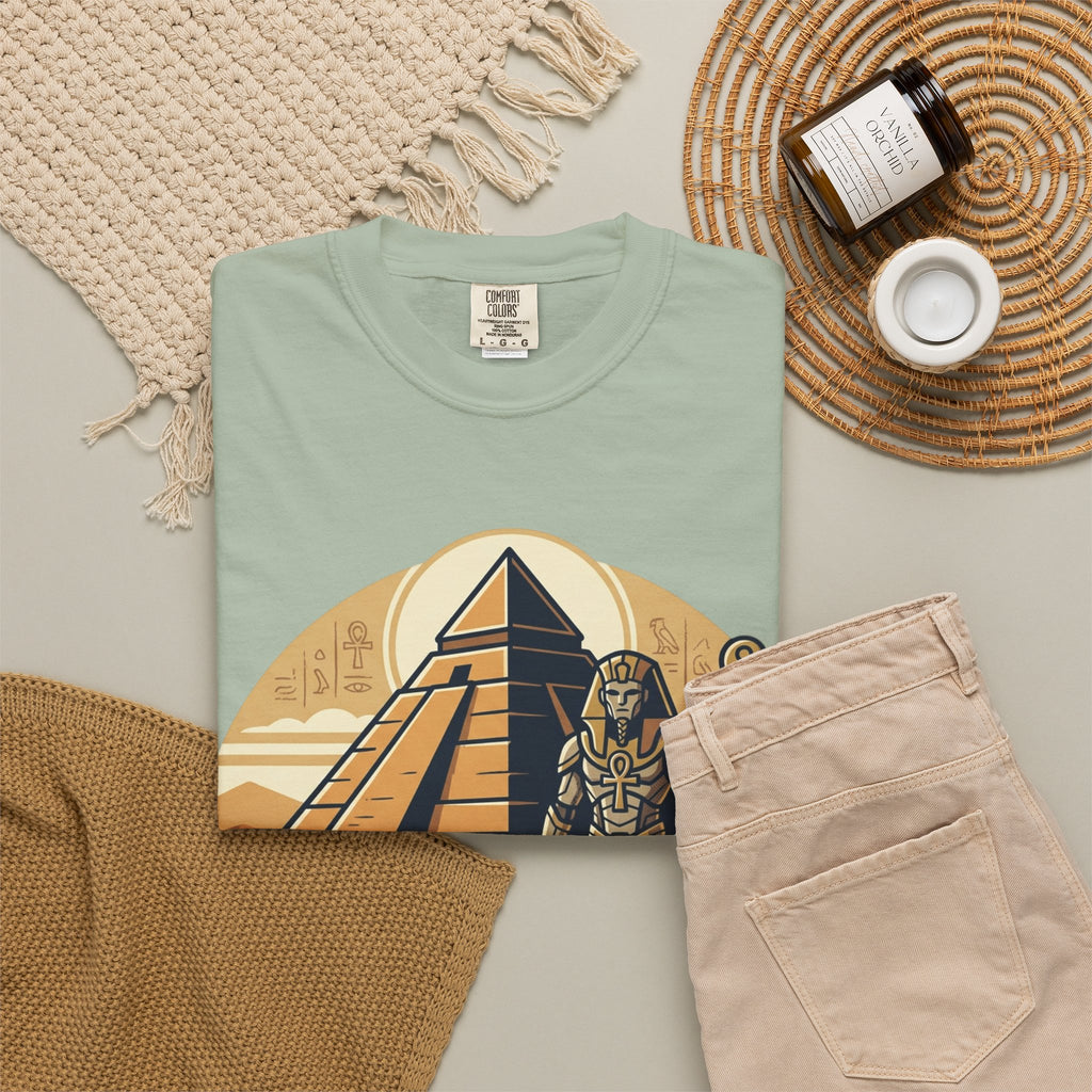 Power Runs Black PRB Guardian Unit T-Shirt — Egyptian Pyramid Sci‑Fi Graphic Tee by Printify
