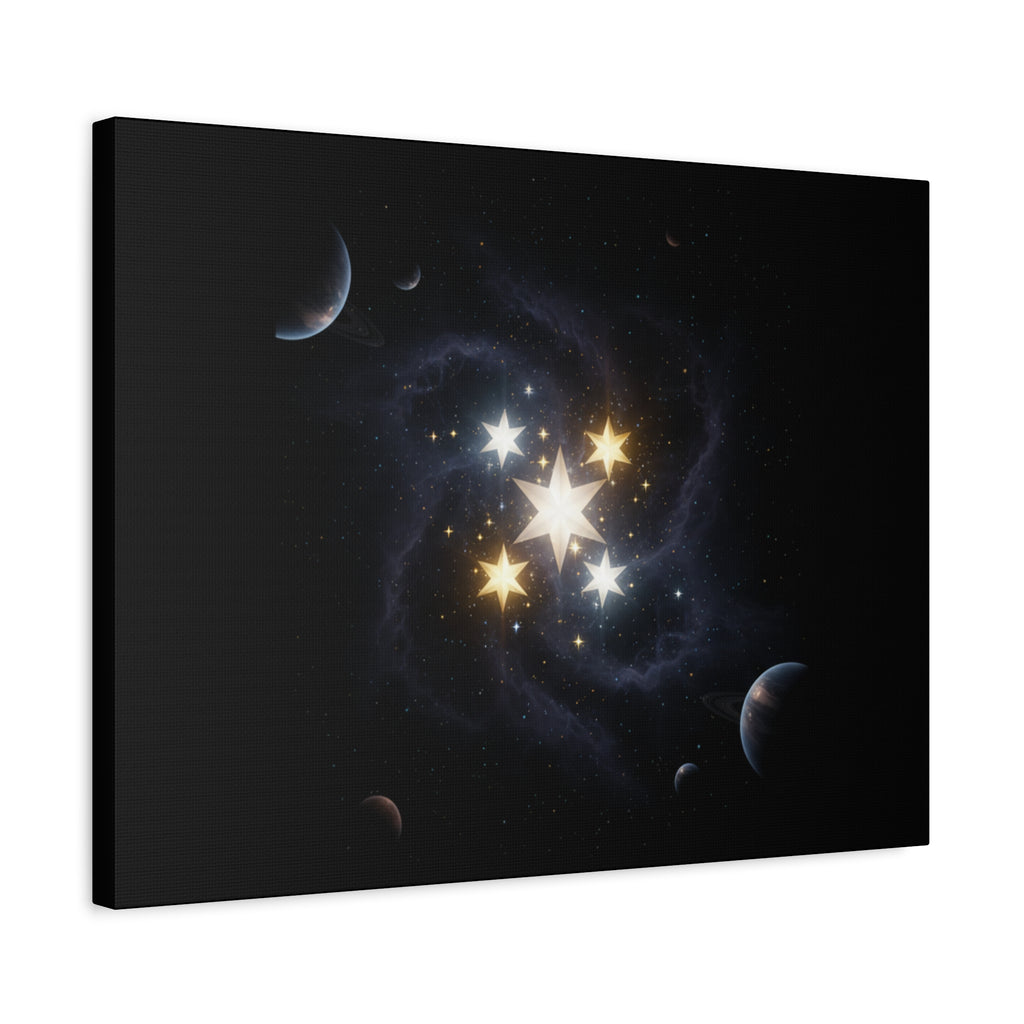 PRB Celestial Star Cluster Matte Canvas Print — Cosmic Planets Wall Art by Printify