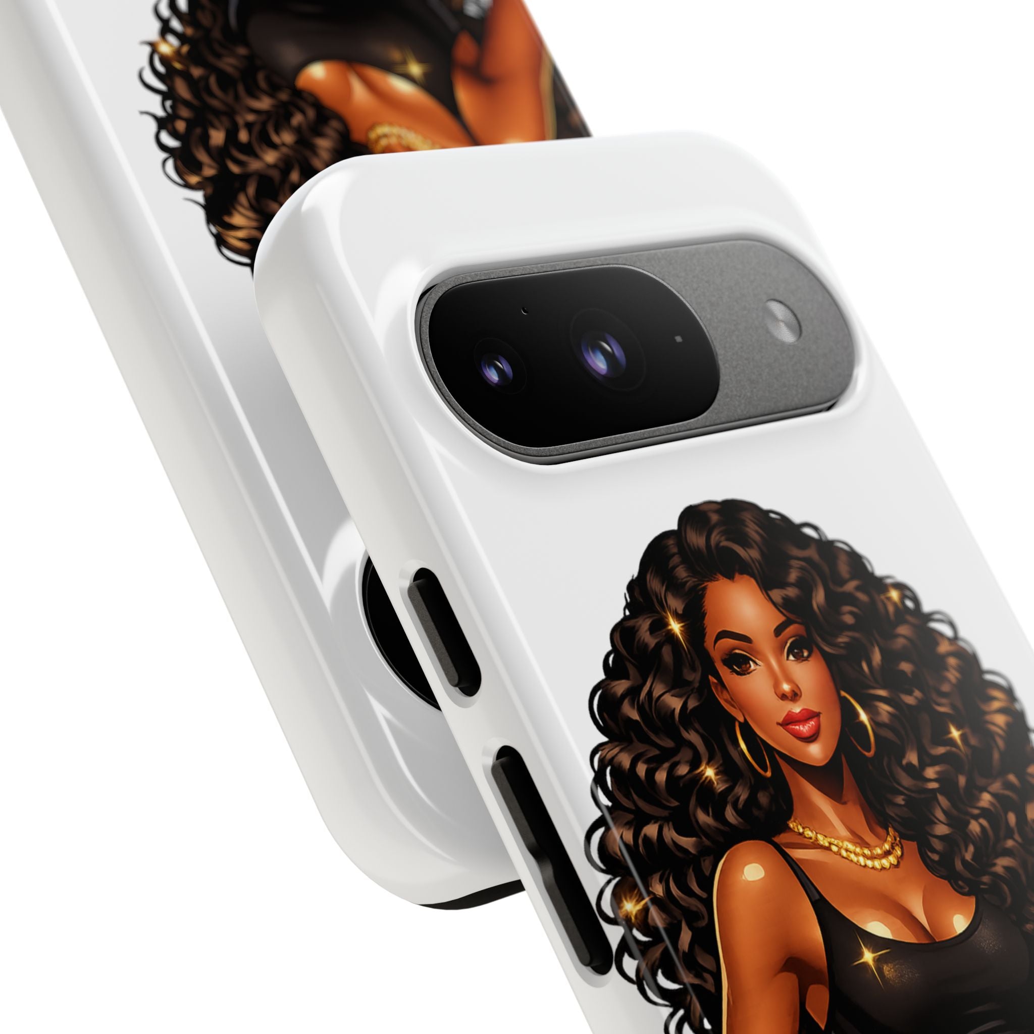 Pretty Rich Bitch by PRB Curly Hair Phone Case by Power Runs Black
