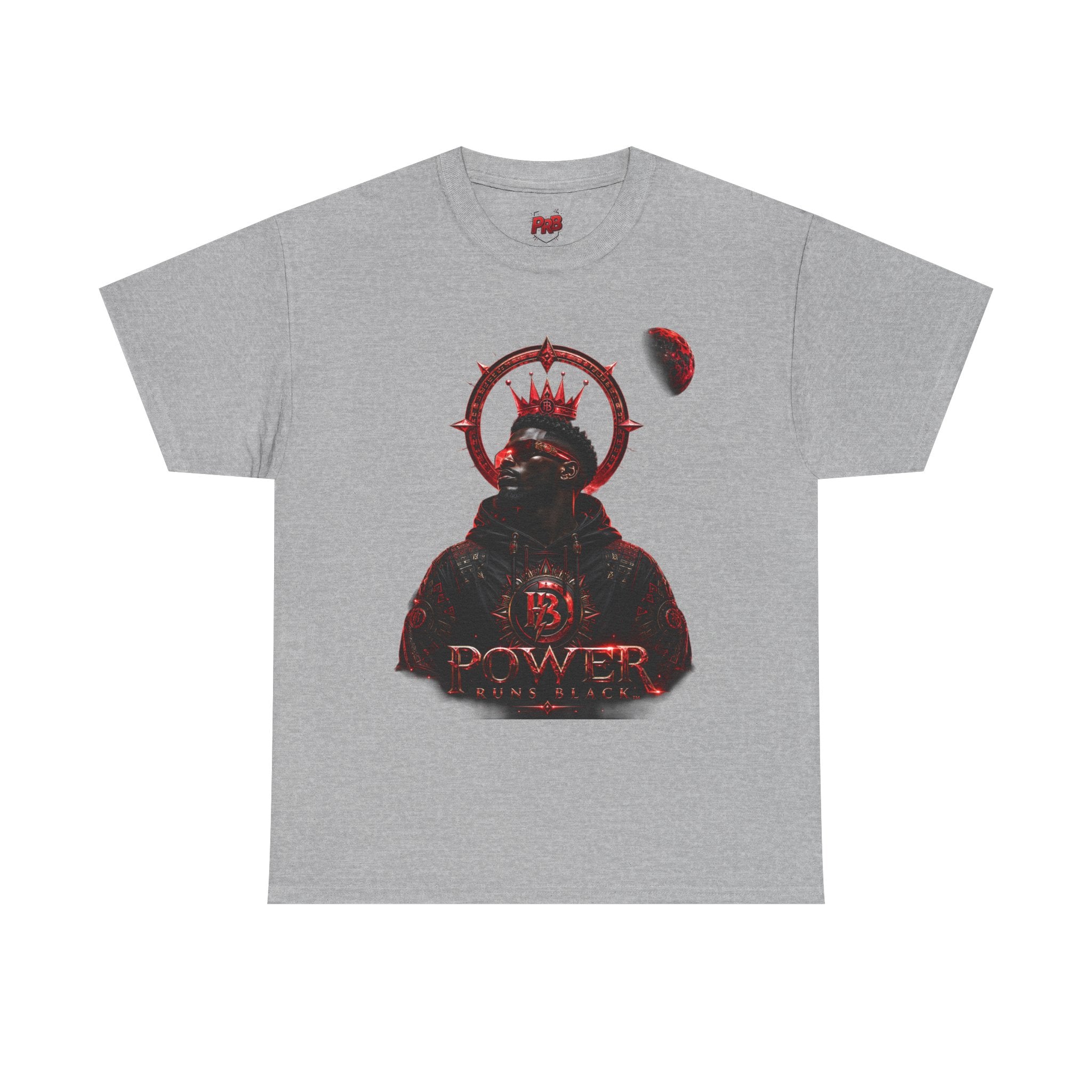 Power Runs Black Red Angel Graphics Tee by Printify