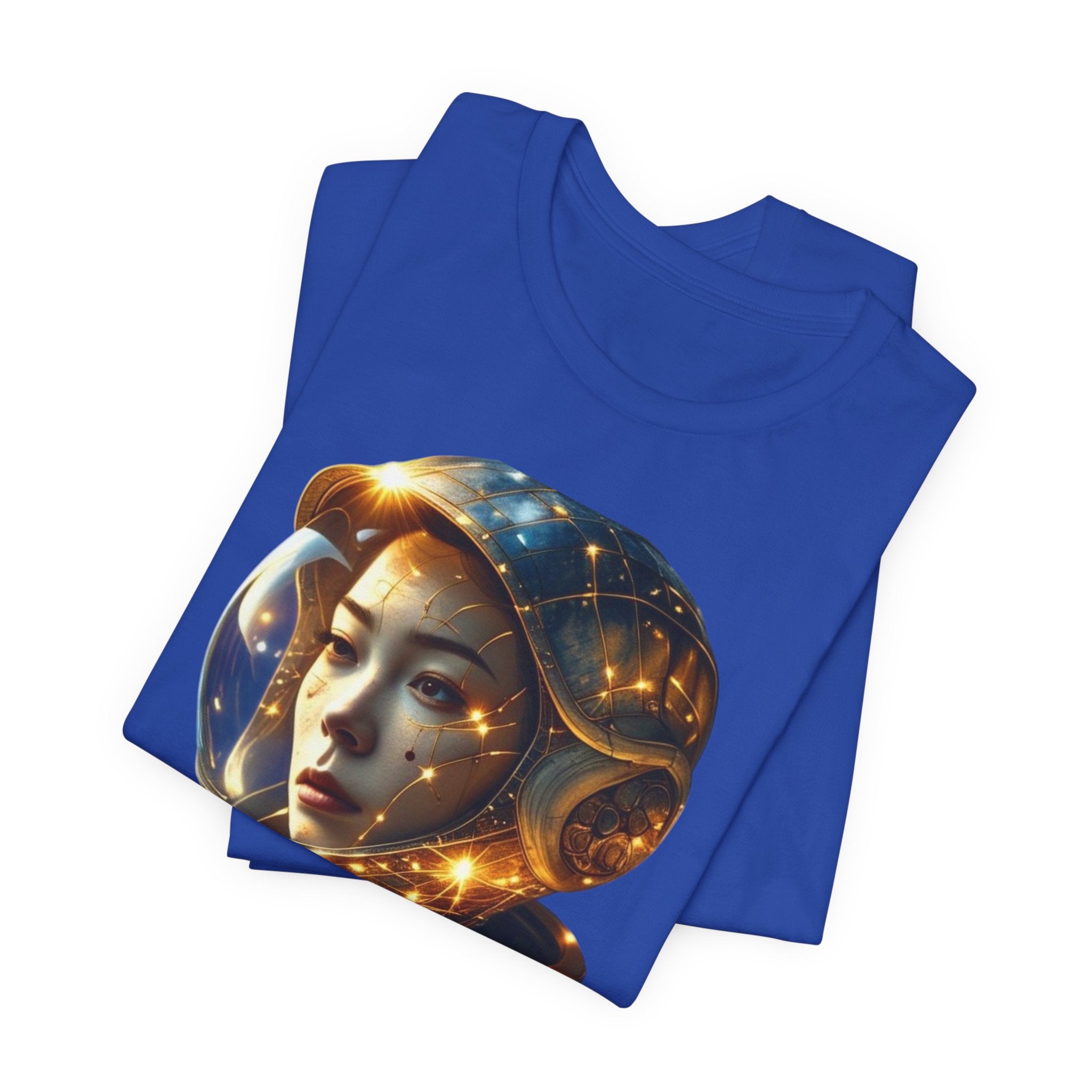 PRB Astronaut Portrait Tee — Starry Cosmic Helmet Graphic T-Shirt by Power Runs Black