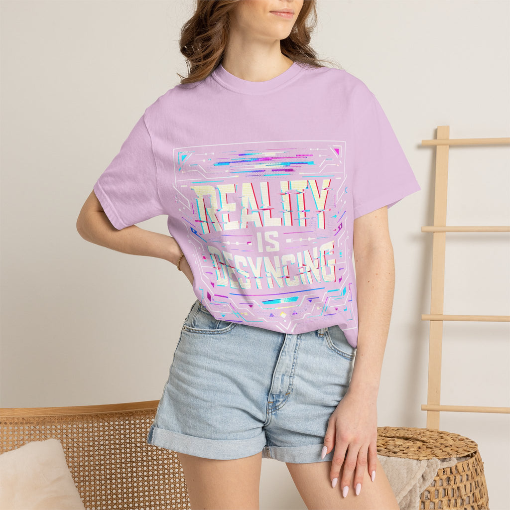 Power Runs Black PRB Glitchy Pastel "Reality Is Desyncing" T-Shirt by Printify