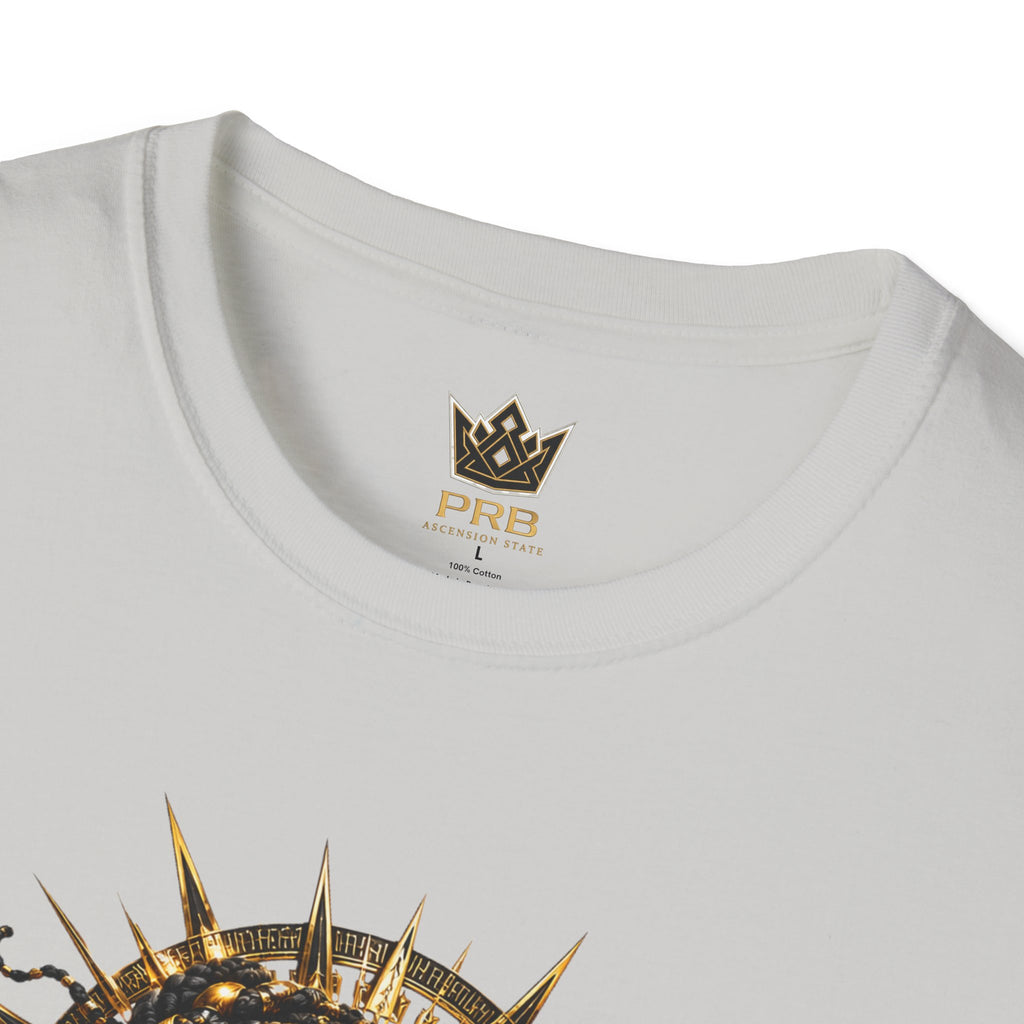 Power Runs Black PRB | Black Woman Portrait, Gold Accents Panther Graphics T by Power Runs Black