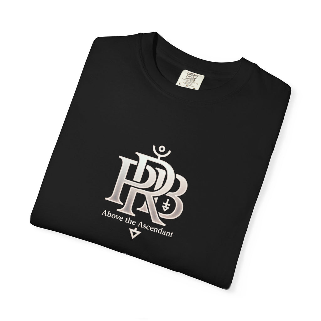 Printify Silhouette Logo T‑Shirt — Minimalist Dressed Figure & PRD Monogram - T-Shirt
