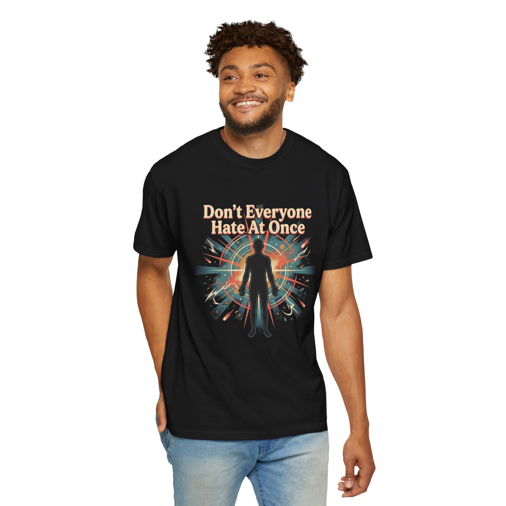 Power Runs Black Don't Everyone Hate Me Once" Retro Silhouette Graphic Tee by Printify