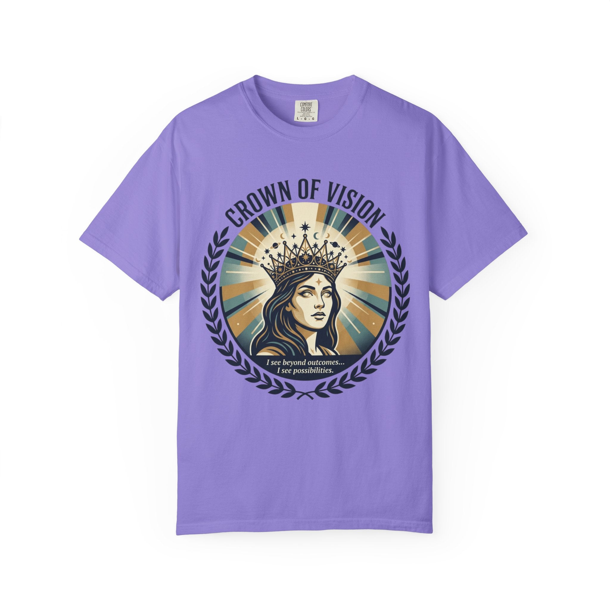 Power Runs Black Crown of Vision T-Shirt — Vintage Inspirational Graphic Tee by Printify