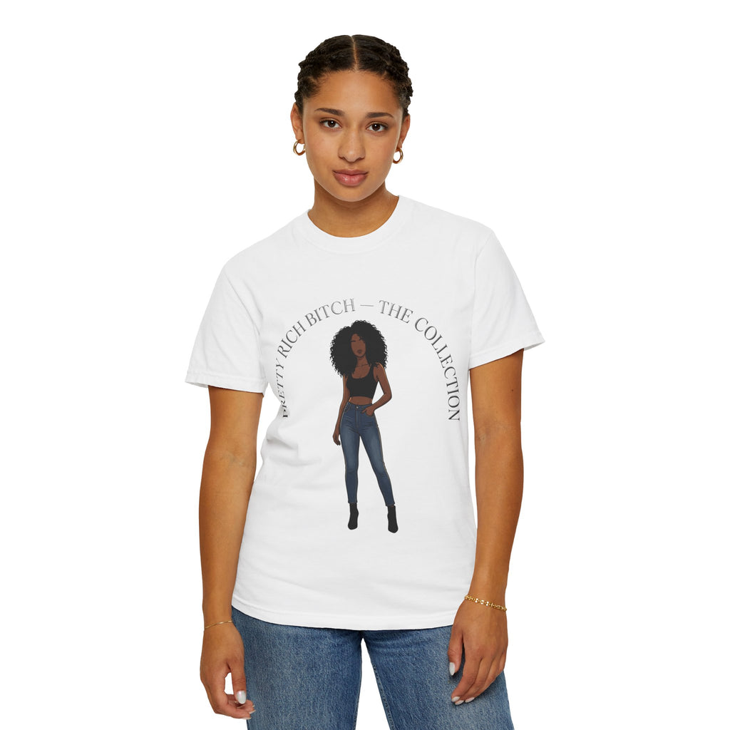 Pretty Rich Bitch The Collection by PRB Graphic Tee (Afro Curly Woman) by Power Runs Black
