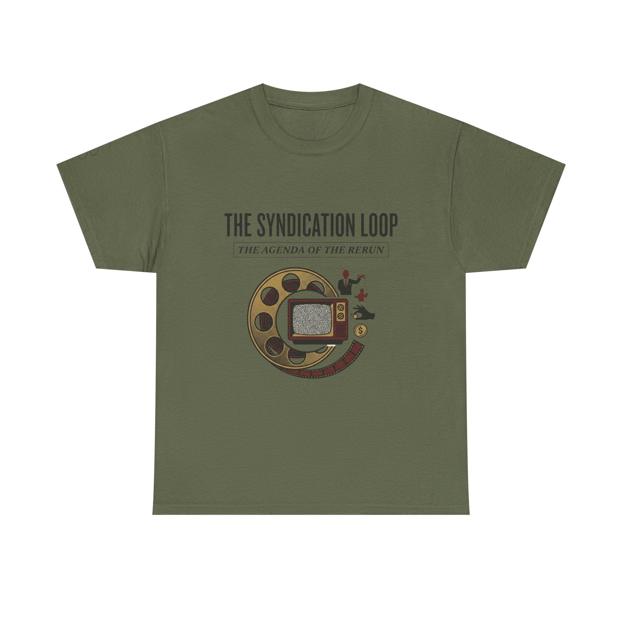 Power Runs Black — "The Agenda of the Arch" Retro TV Ouroboros Graphic Tee by Printify