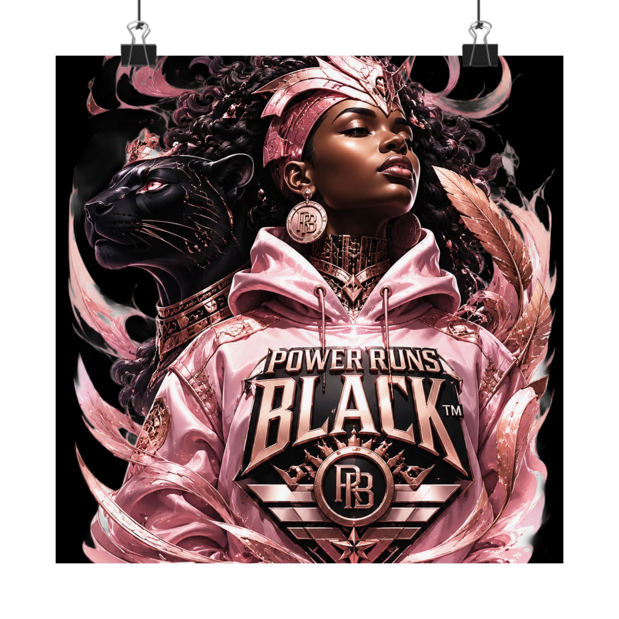 Power Runs Black Matte Poster — "Power Runs Black" Afrocentric Art Print by Power Runs Black