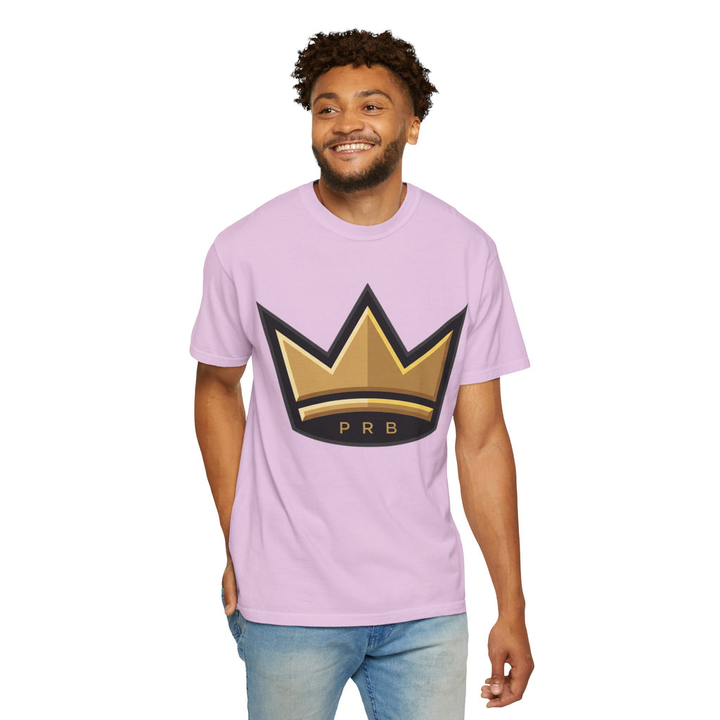 PRB Crown & Cosmos Graphic T-Shirt | Gold Royal Crest & Celestial Back by Printify